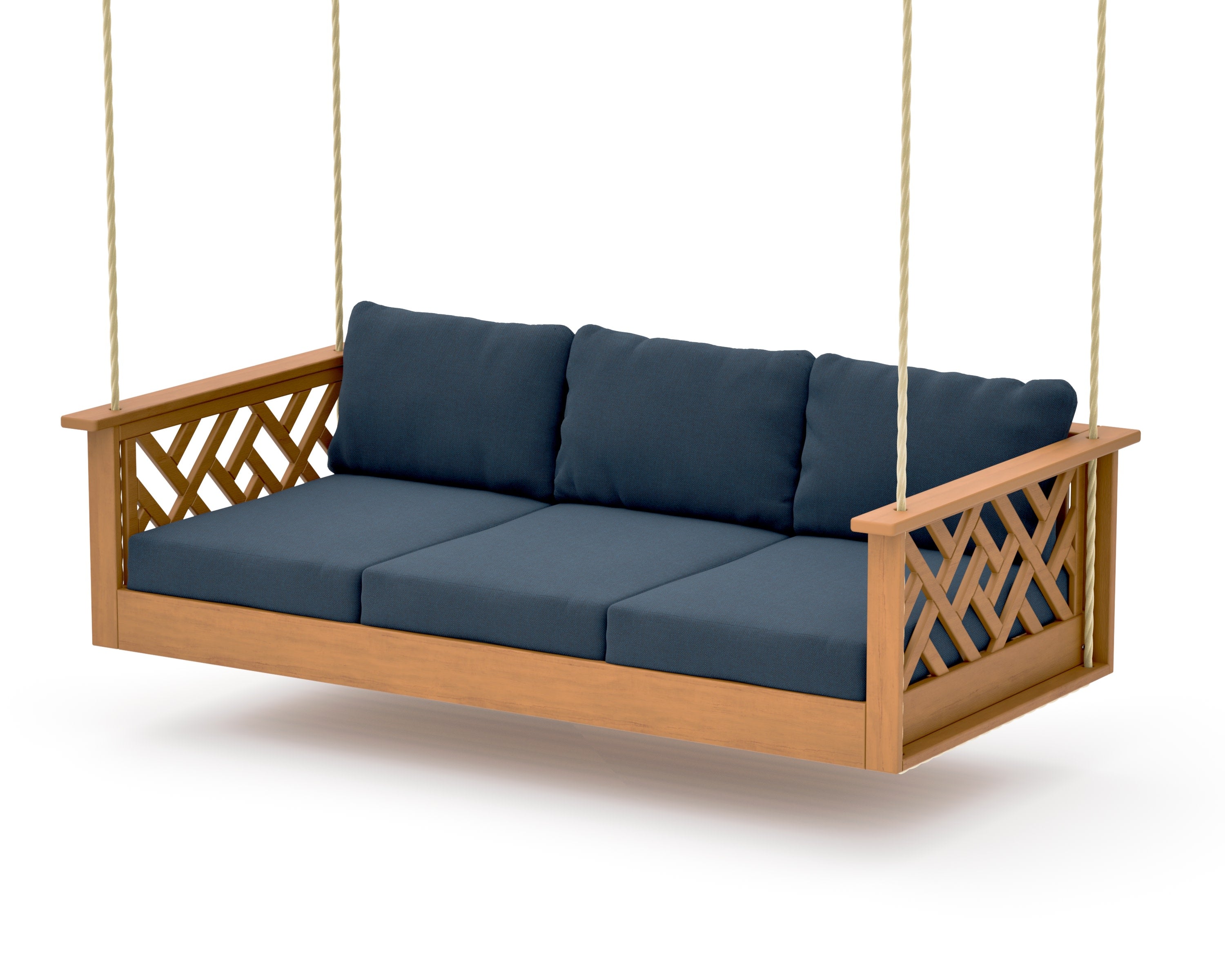 Chippendale Daybed Swing in Natural / Marine Indigo