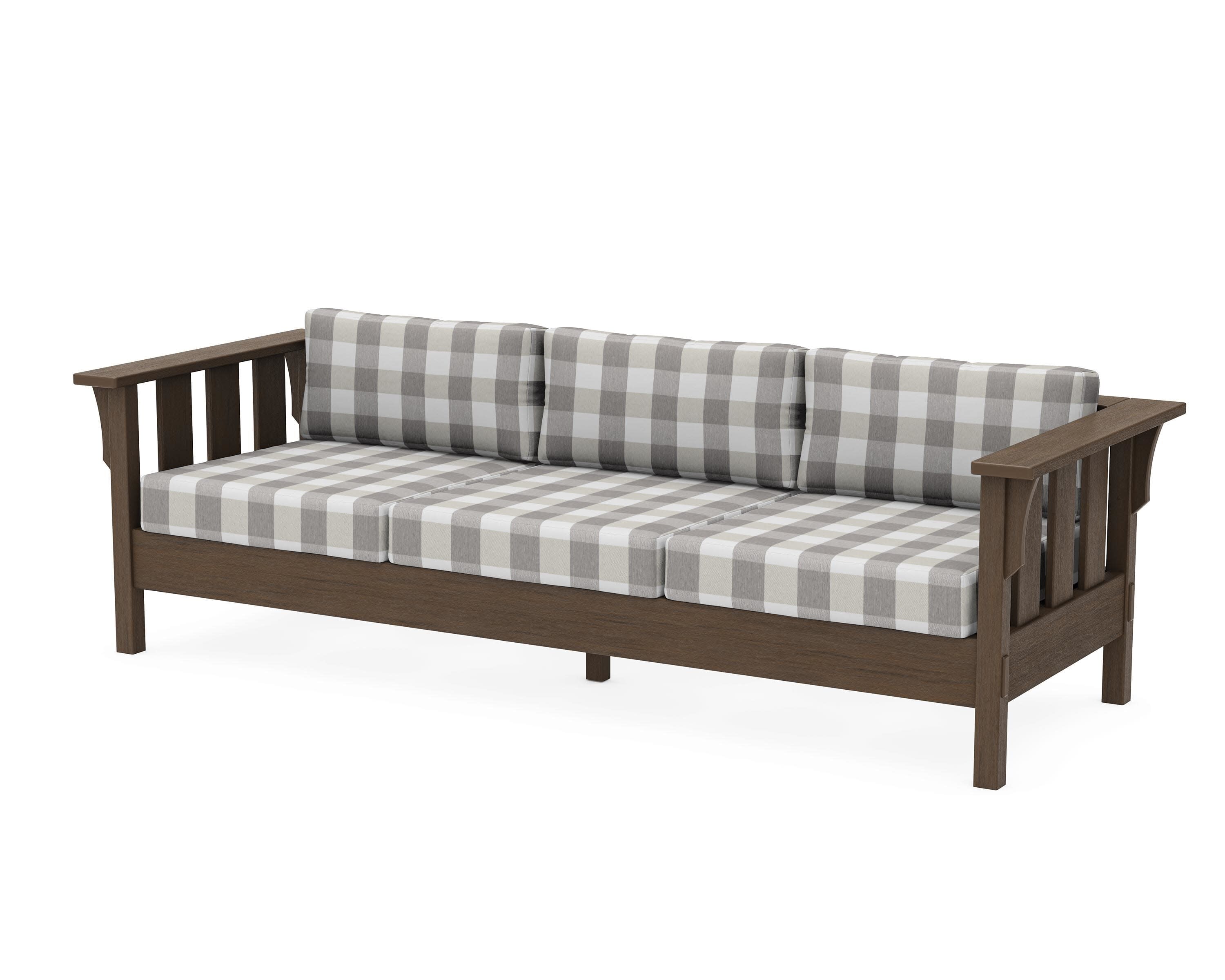 Acadia Deep Seating Sofa in Kona / Buffalo Plaid Grey Mist