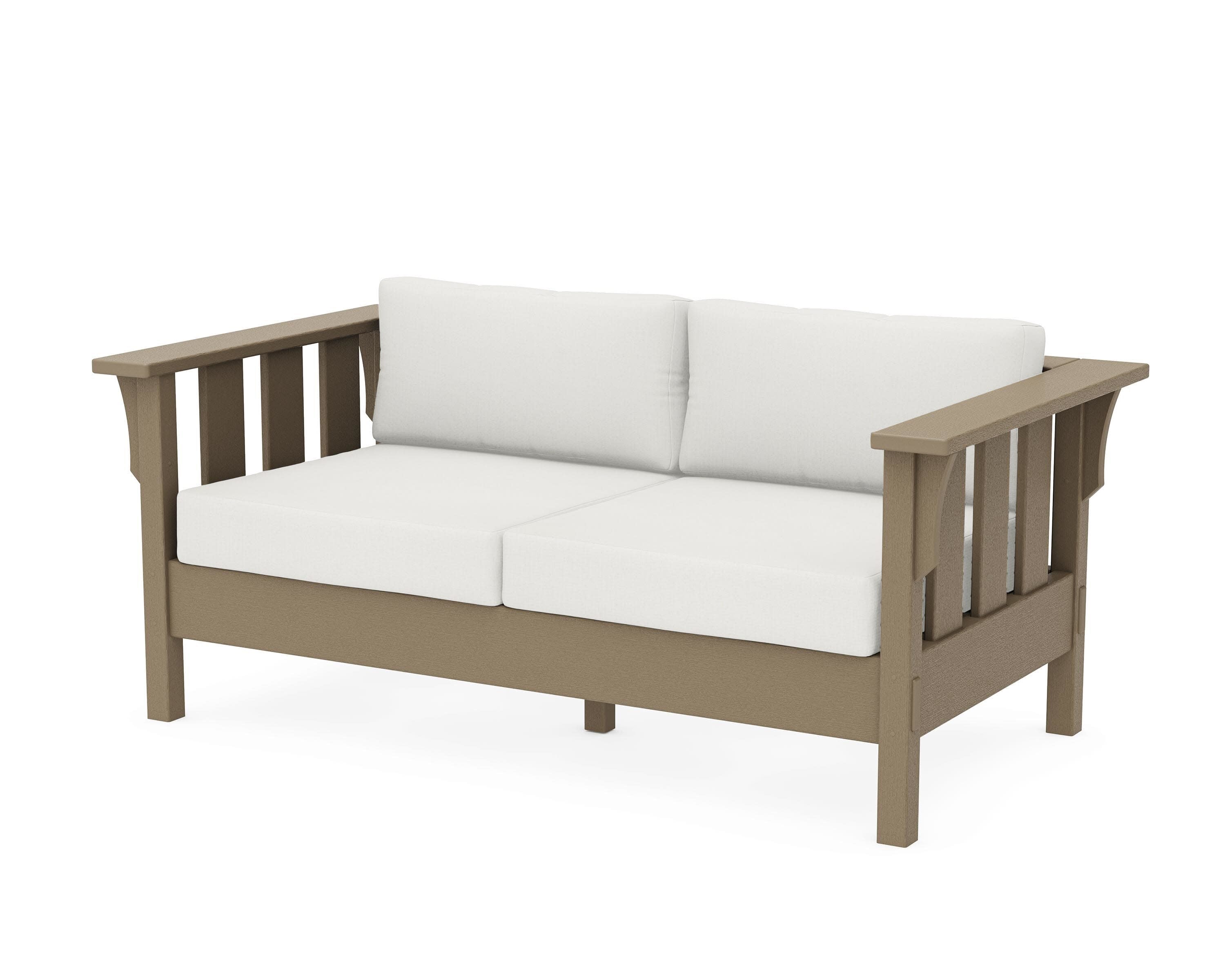 Acadia Deep Seating Loveseat in Vintage Sahara / Natural Linen