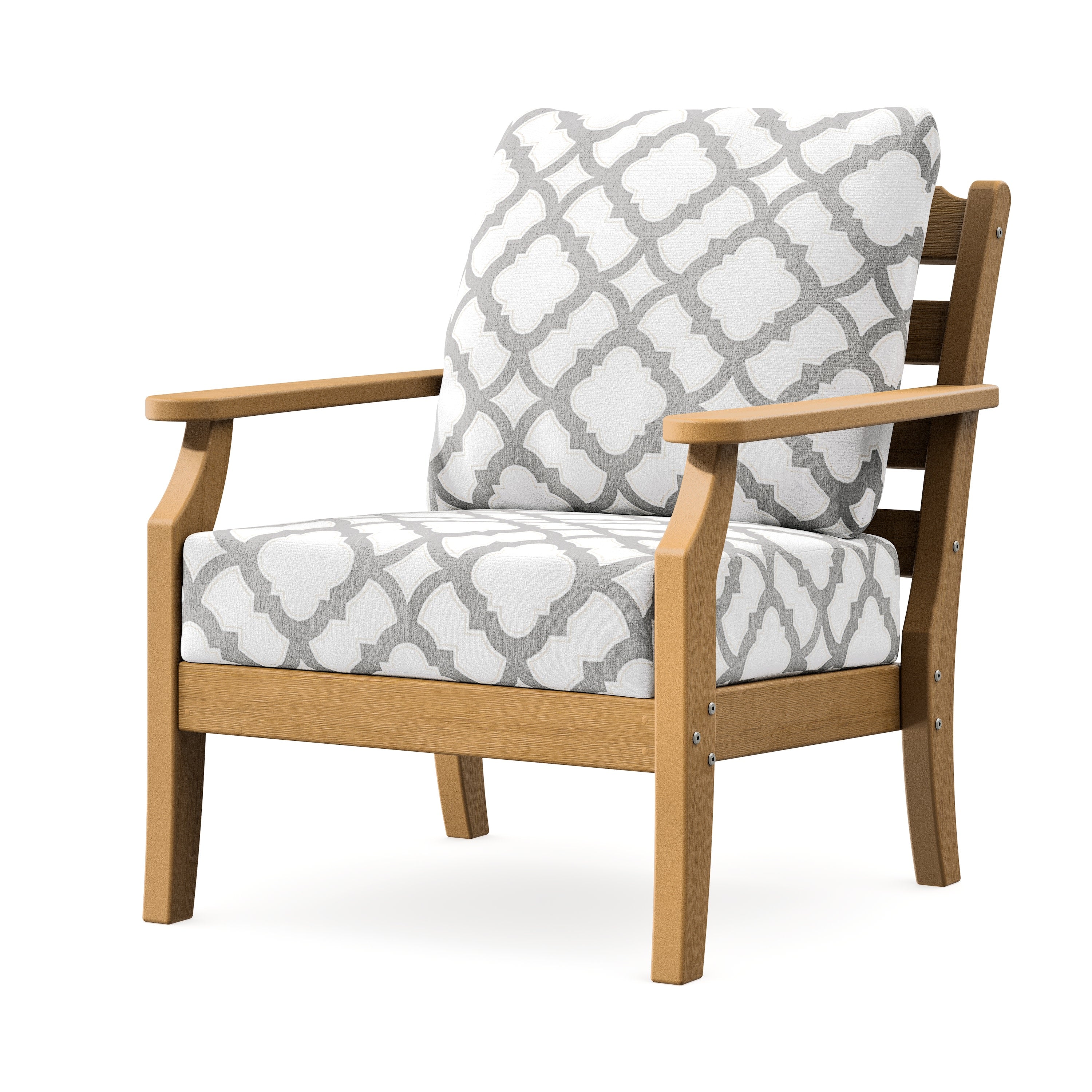Savannah Deep Seating Chair in Natural / Trellis Grey Mist