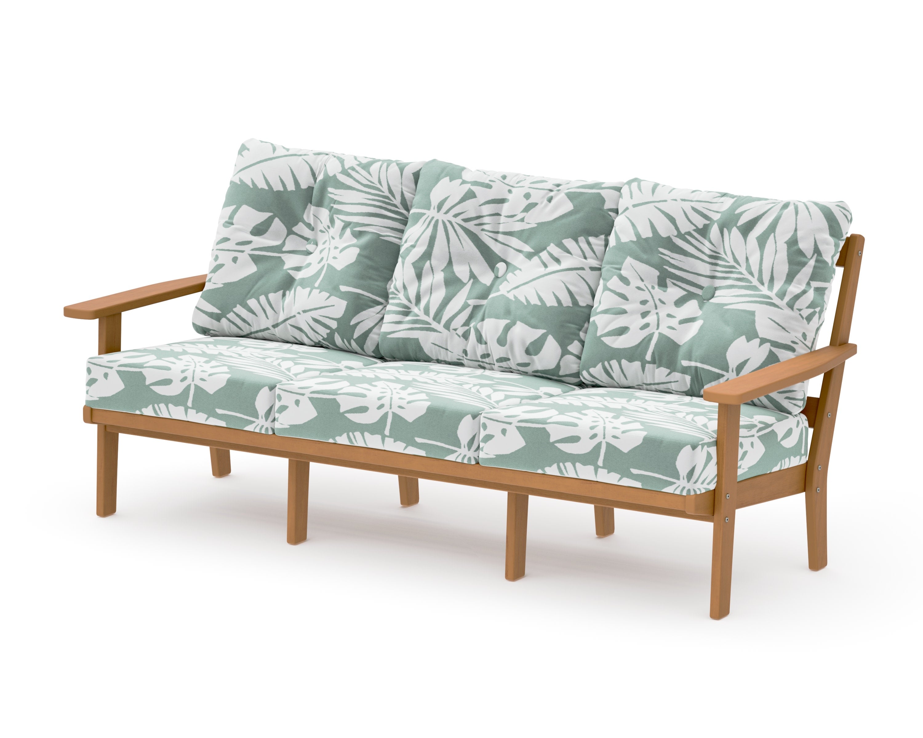 Oxford Deep Seating Sofa in Natural / Leaf Glacier Spa