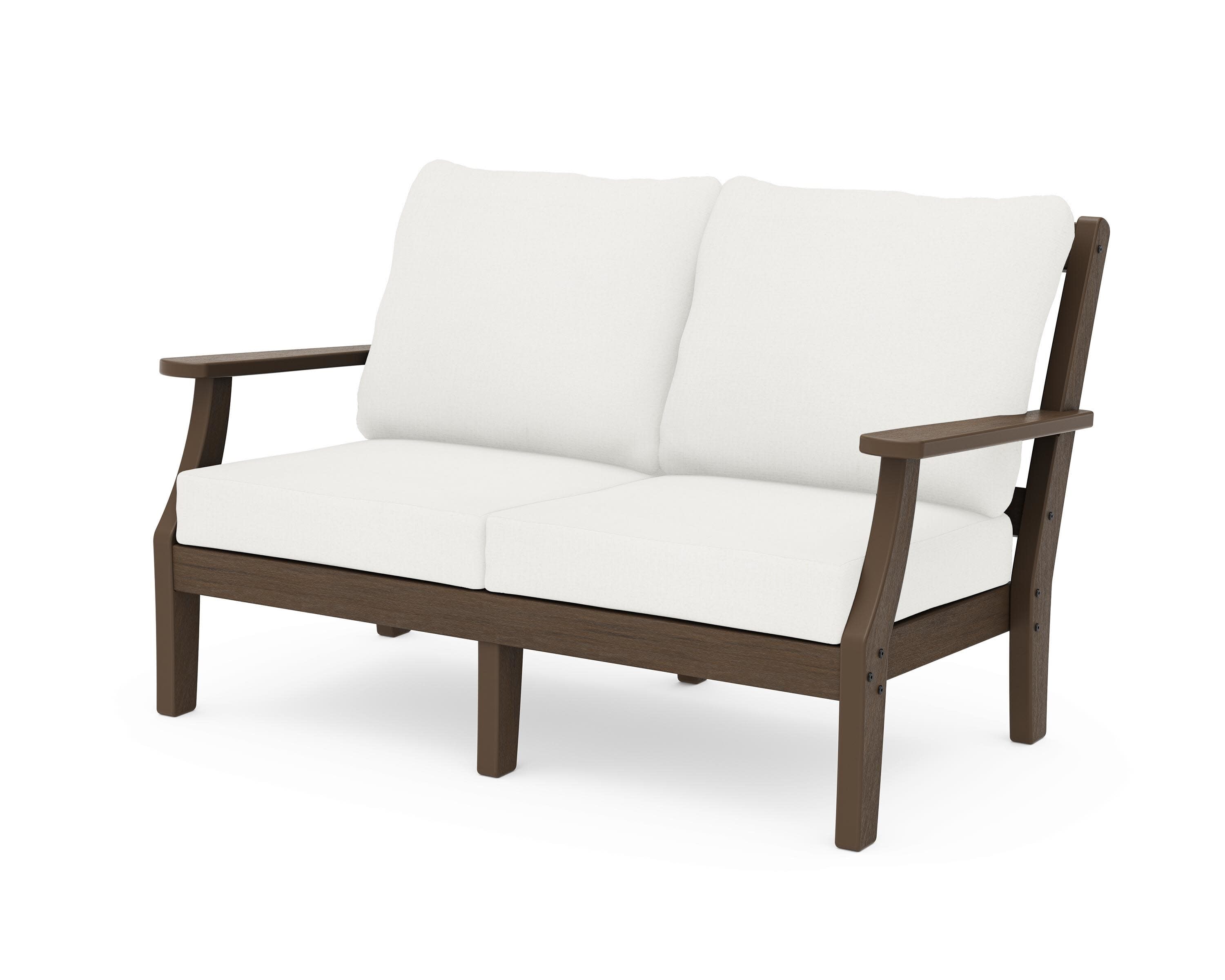 Chinoiserie Deep Seating Loveseat in Kona / Natural Linen