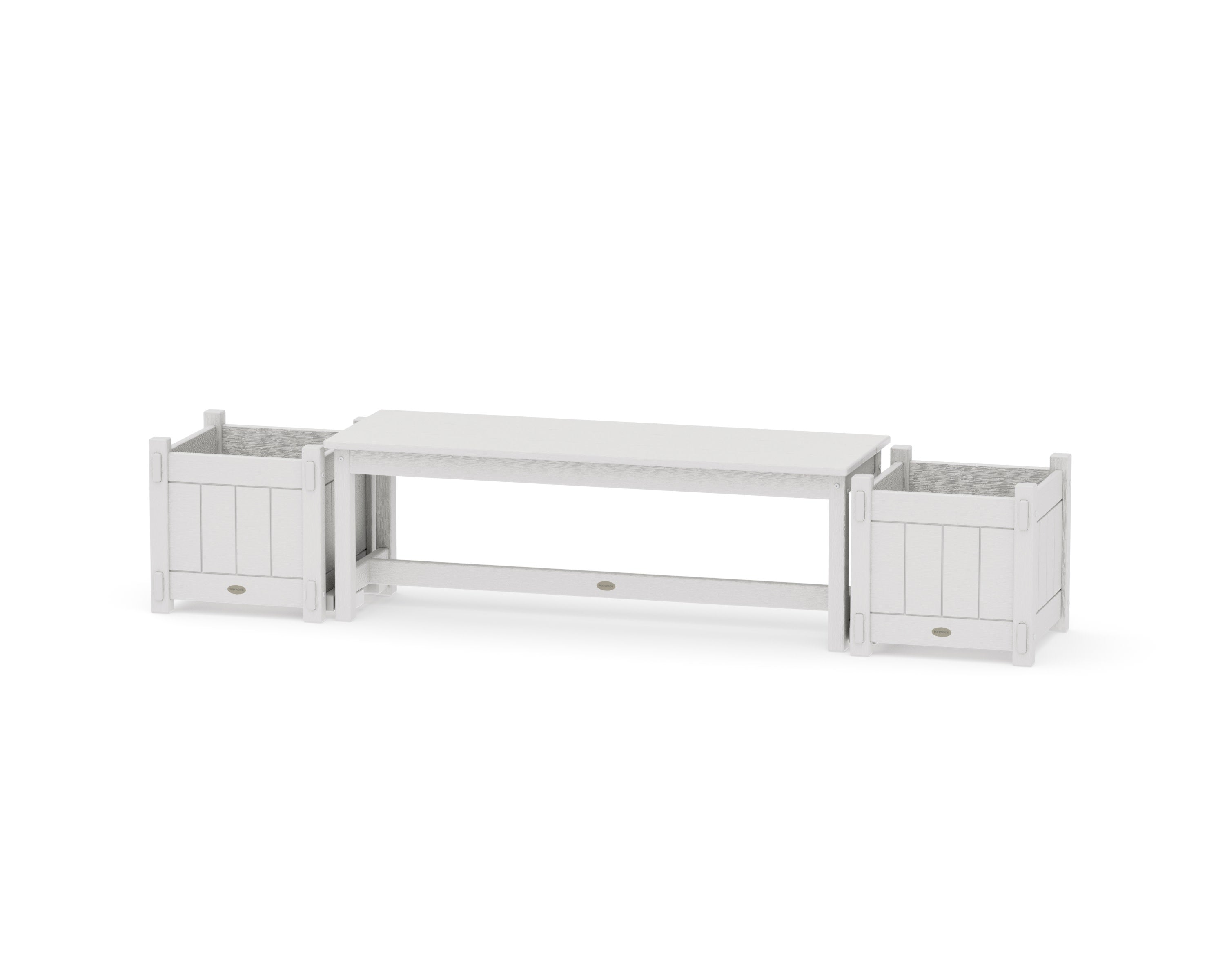48" Vineyard Straight Planter Bench Set in Vintage White