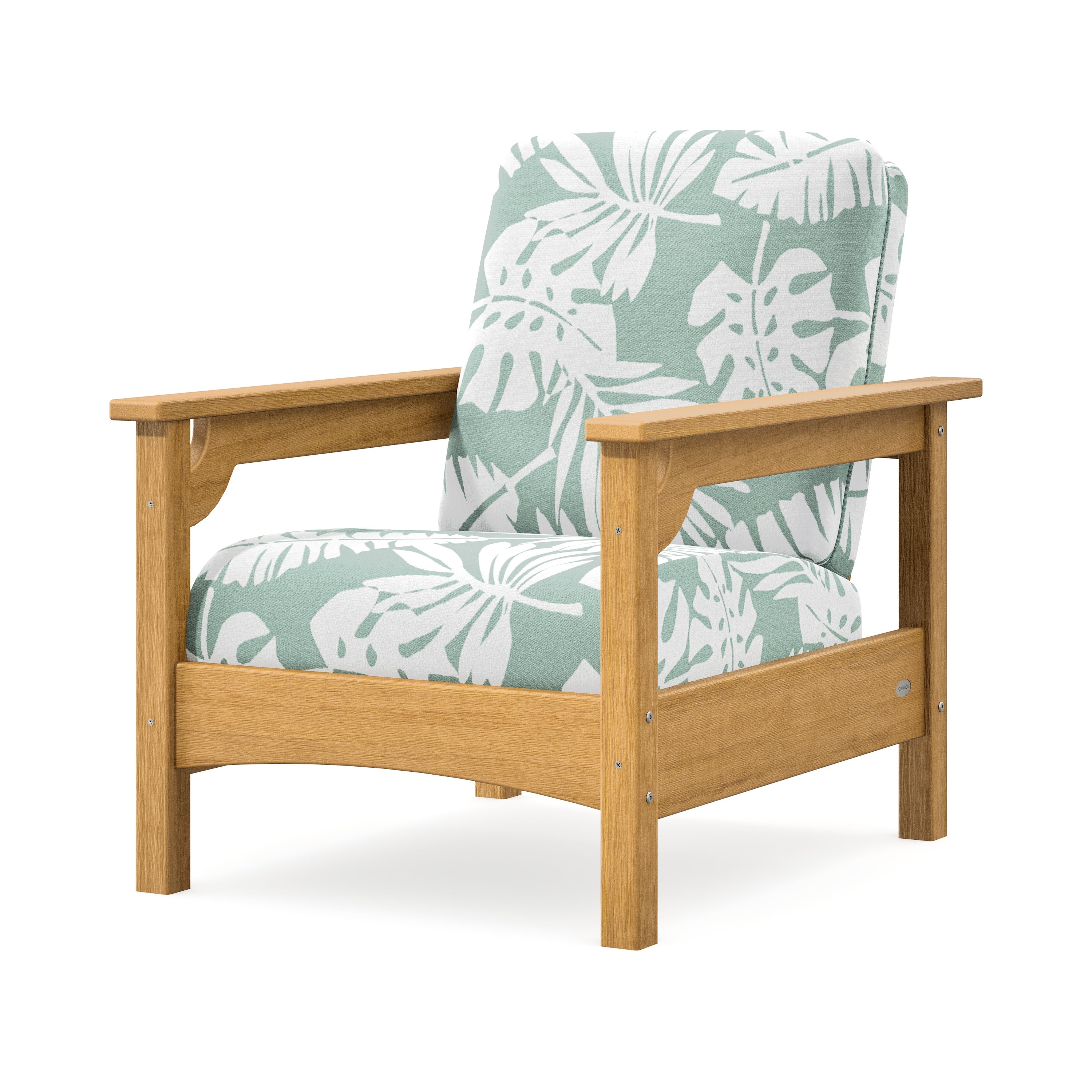 Club Chair in Natural / Leaf Glacier Spa