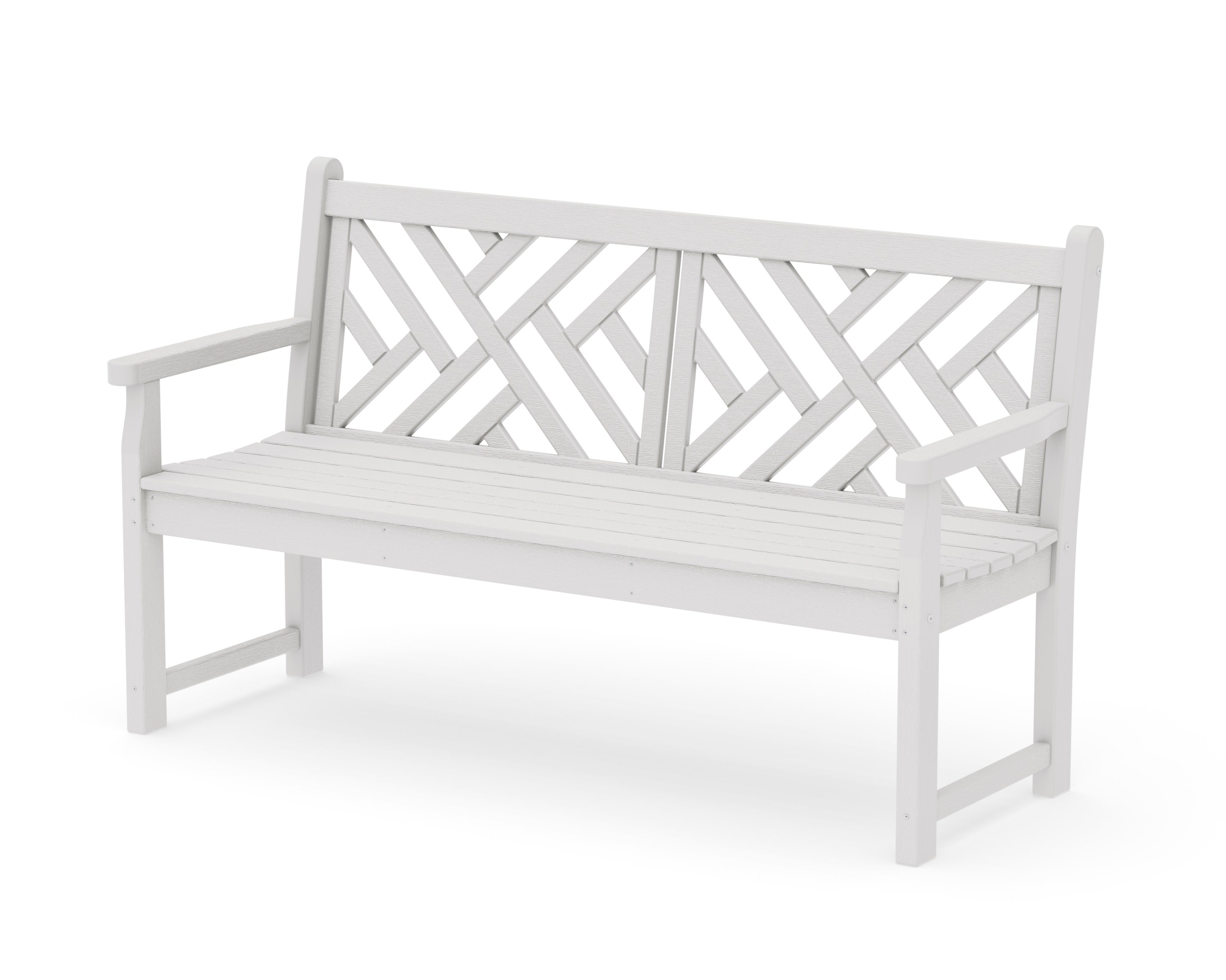 Chippendale 60" Bench in Vintage White