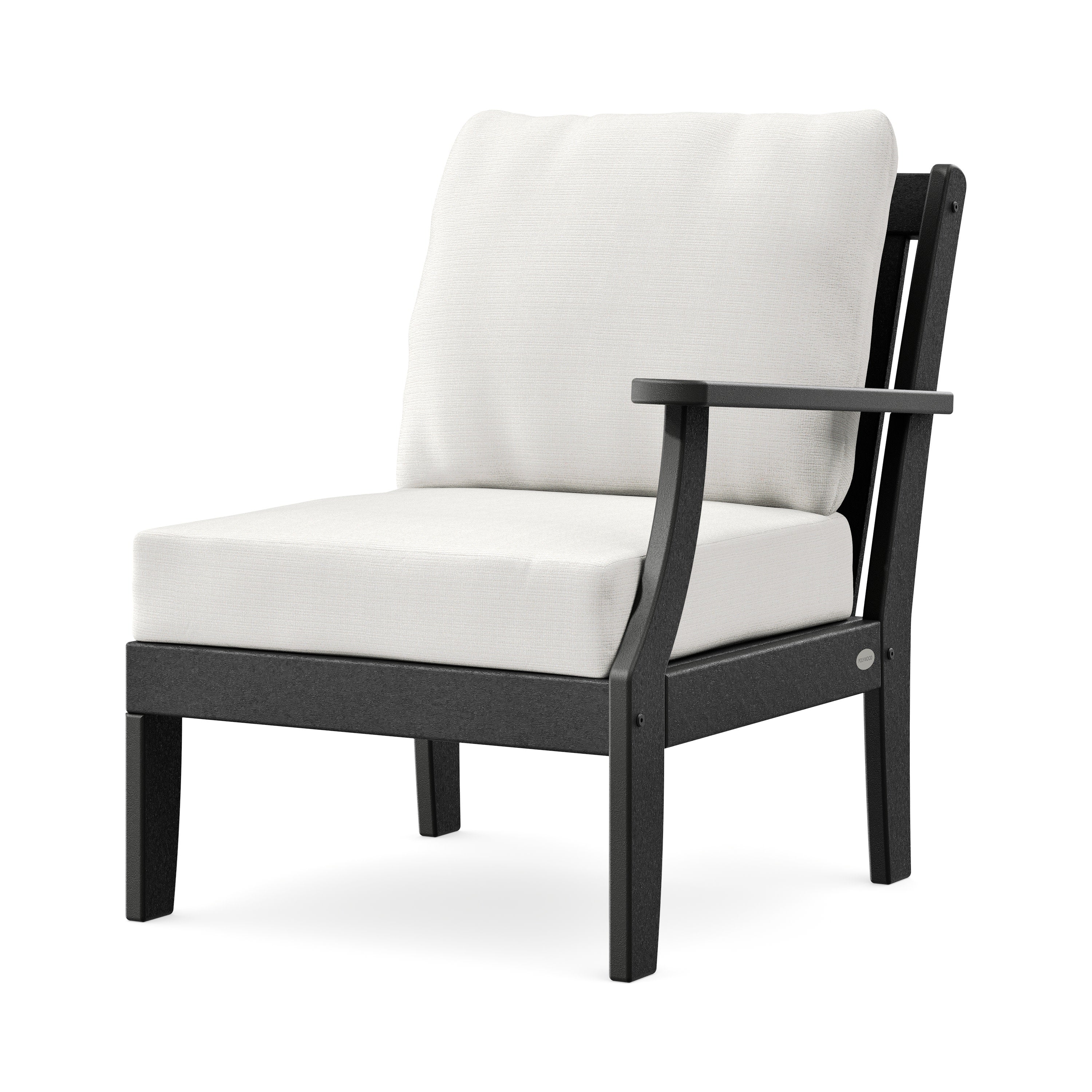 Braxton Modular Right Arm Chair in Black / Natural Linen