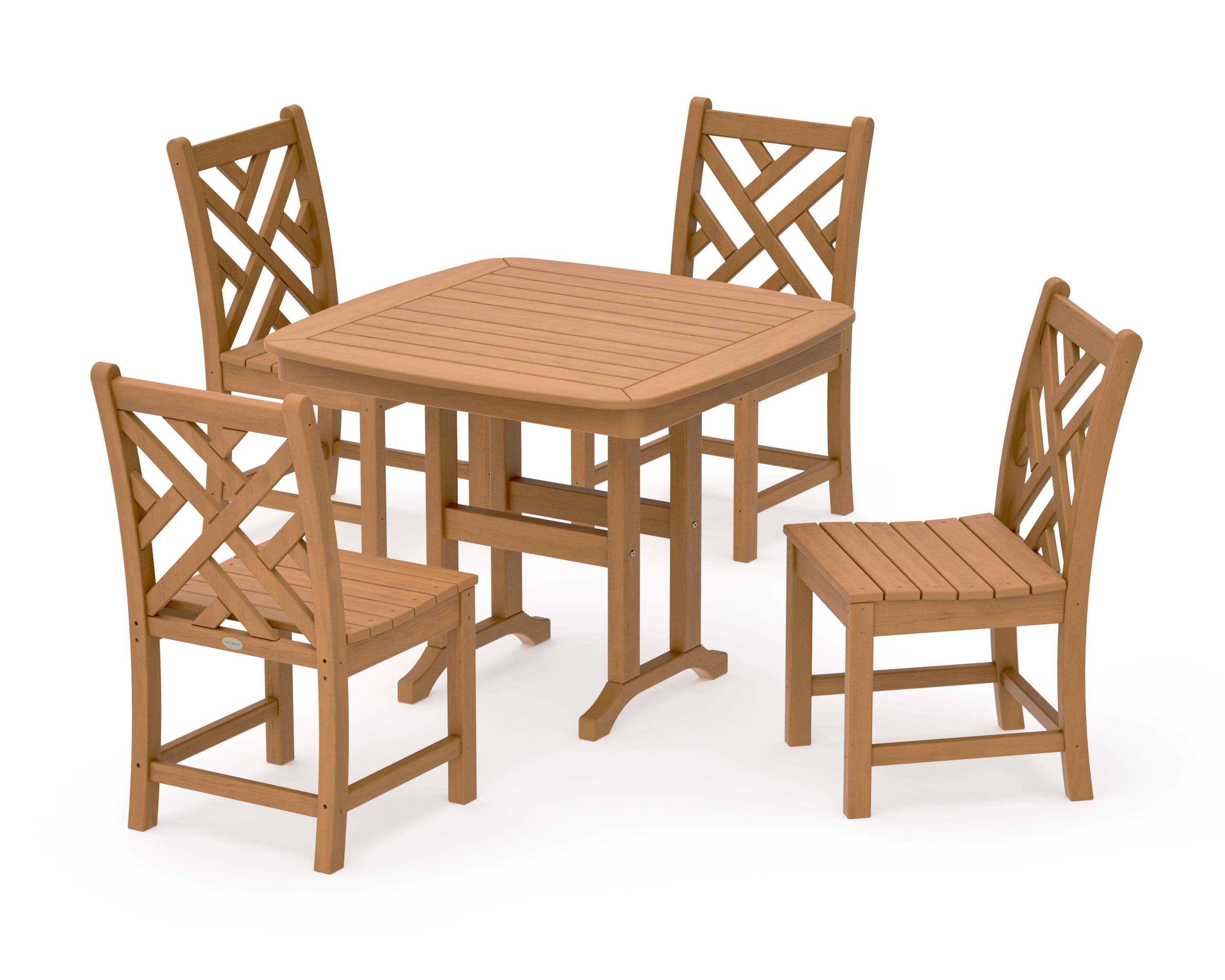 Chippendale 5-Piece Side Chair Dining Set in Natural