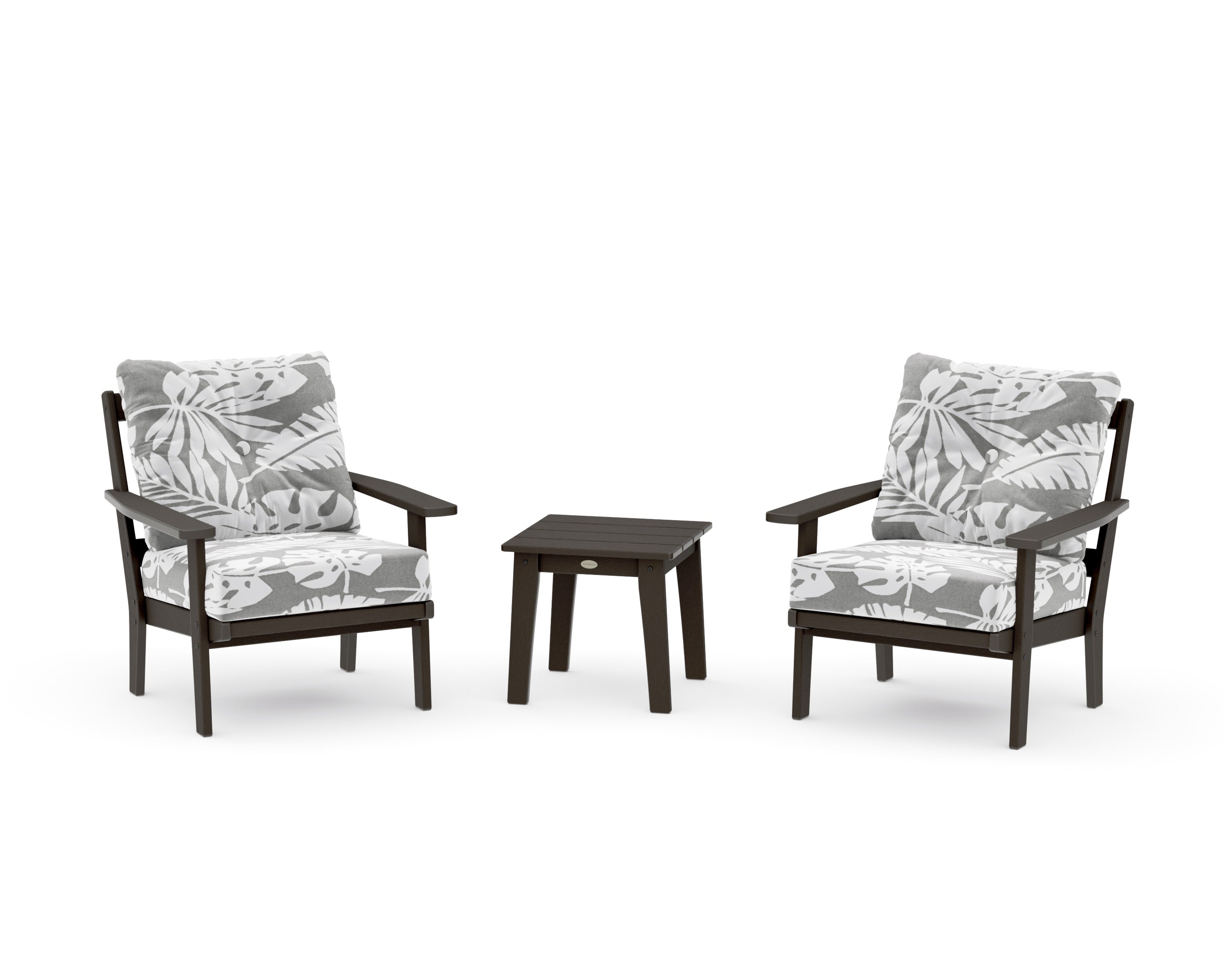 Prairie 3-Piece Deep Seating Set in Vintage Coffee / Leaf Grey Mist