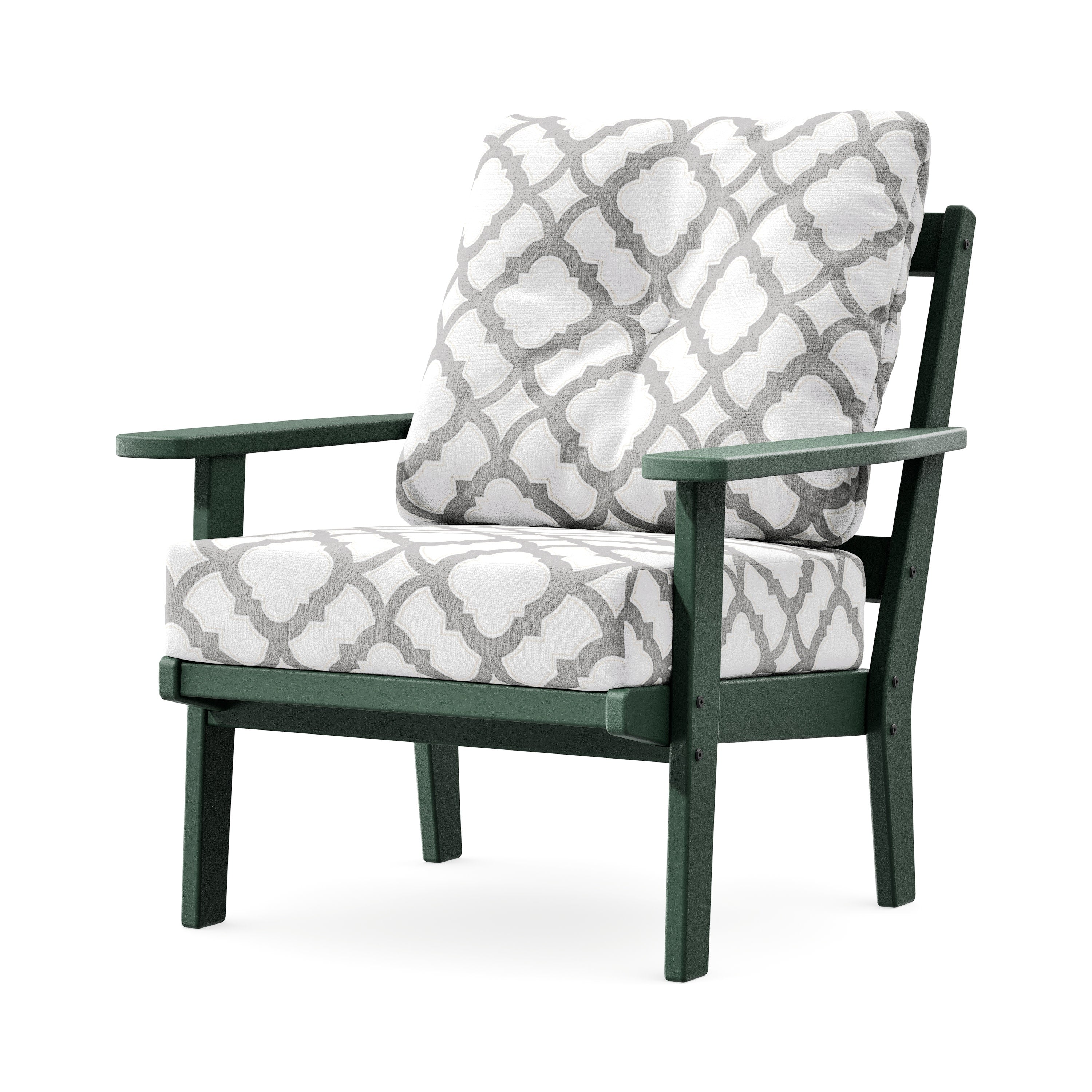 Prairie Deep Seating Chair in Green / Trellis Grey Mist