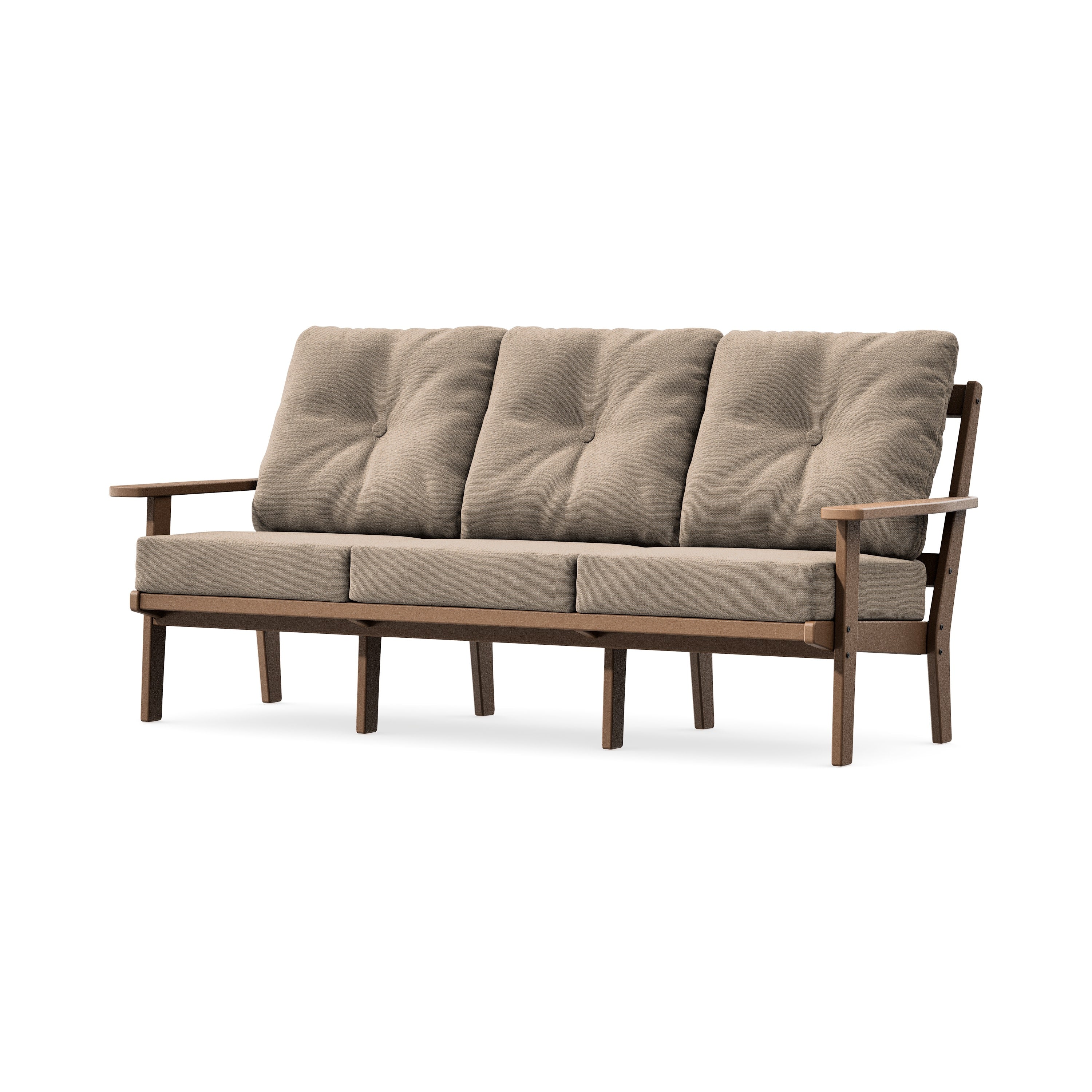 PrairieDeep Seating Sofa in Teak / Spiced Burlap