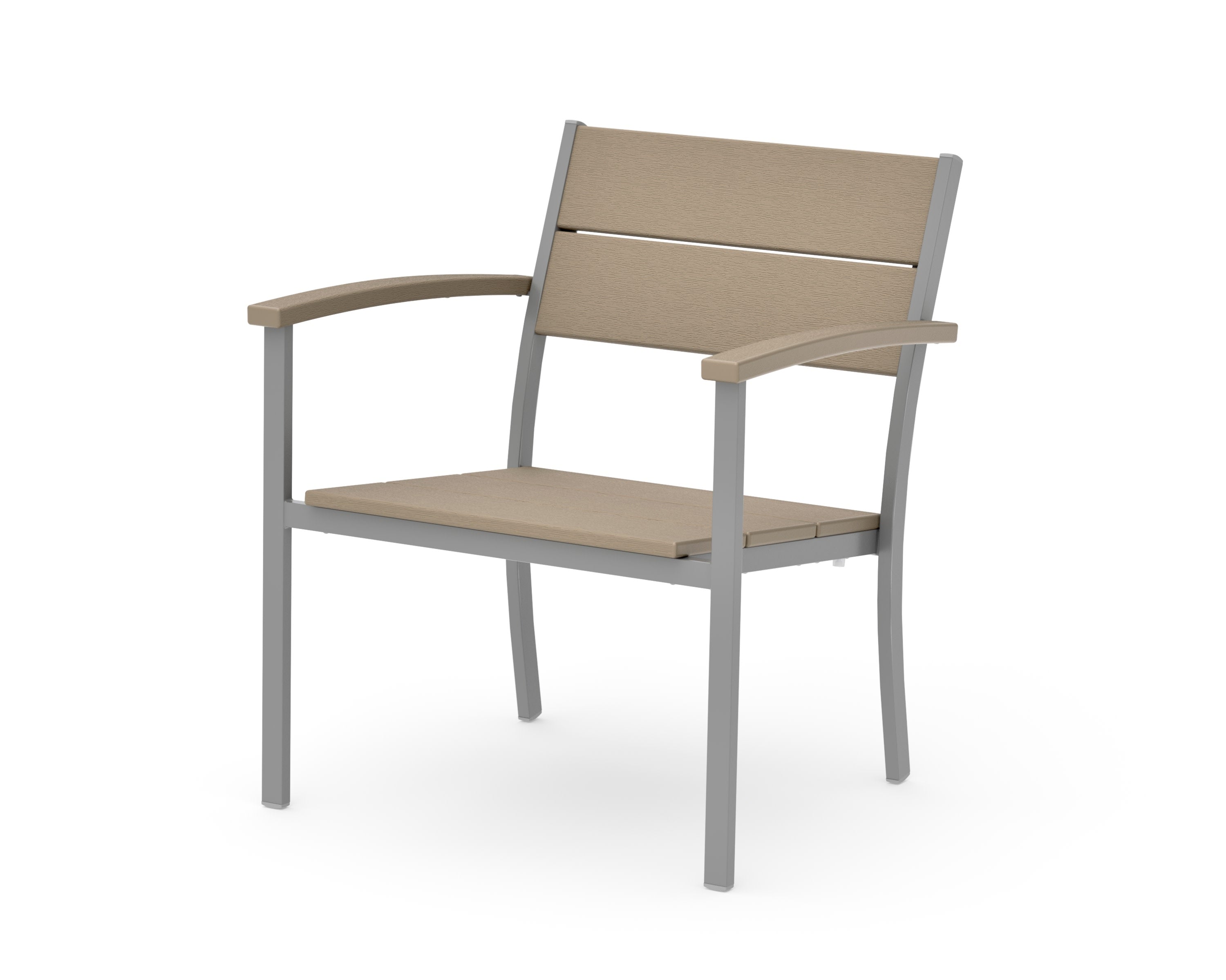 Main Street Stacking Lounge Arm Chair in Silver / Vintage Sahara