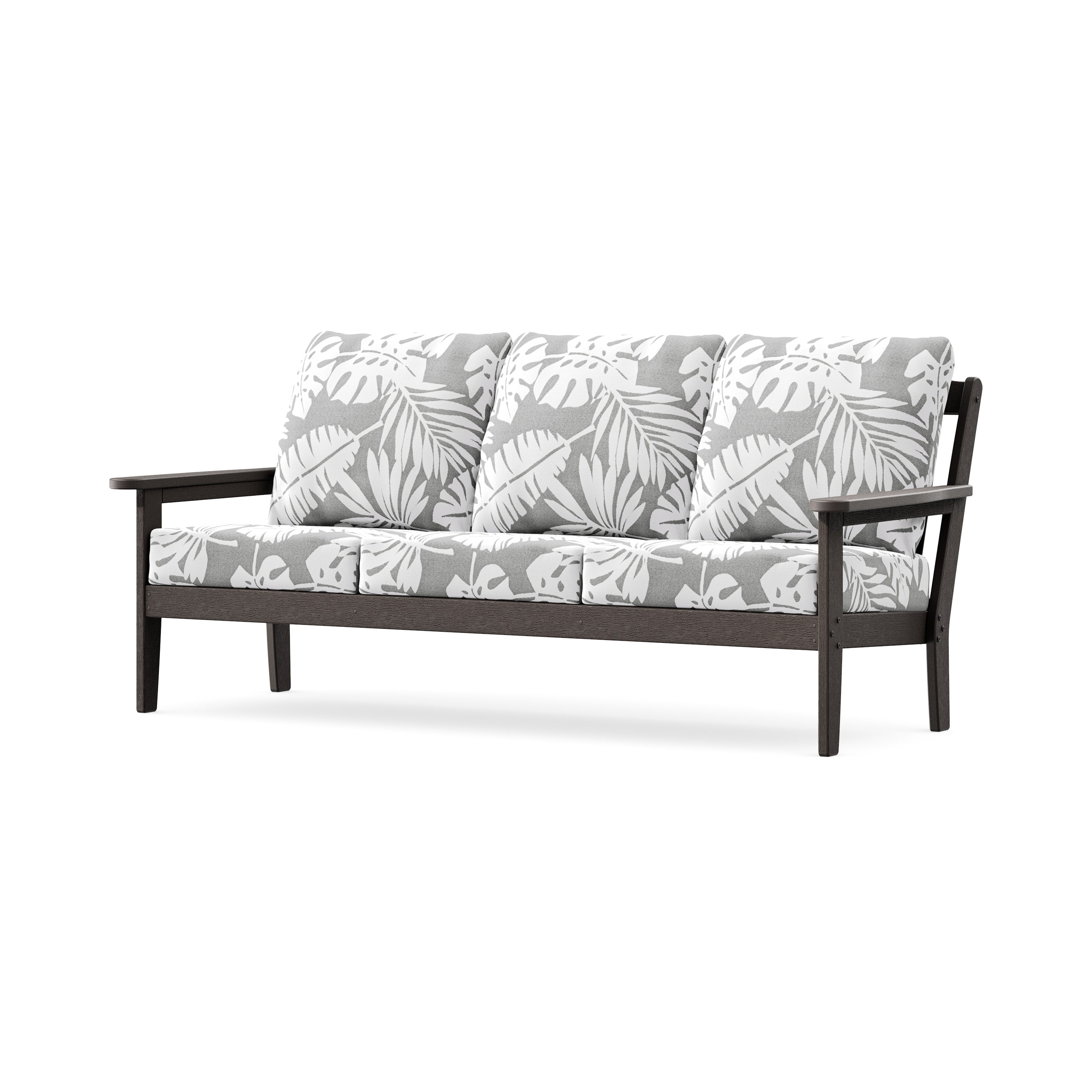 Cottage Deep Seating Sofa in Vintage Coffee / Leaf Grey Mist