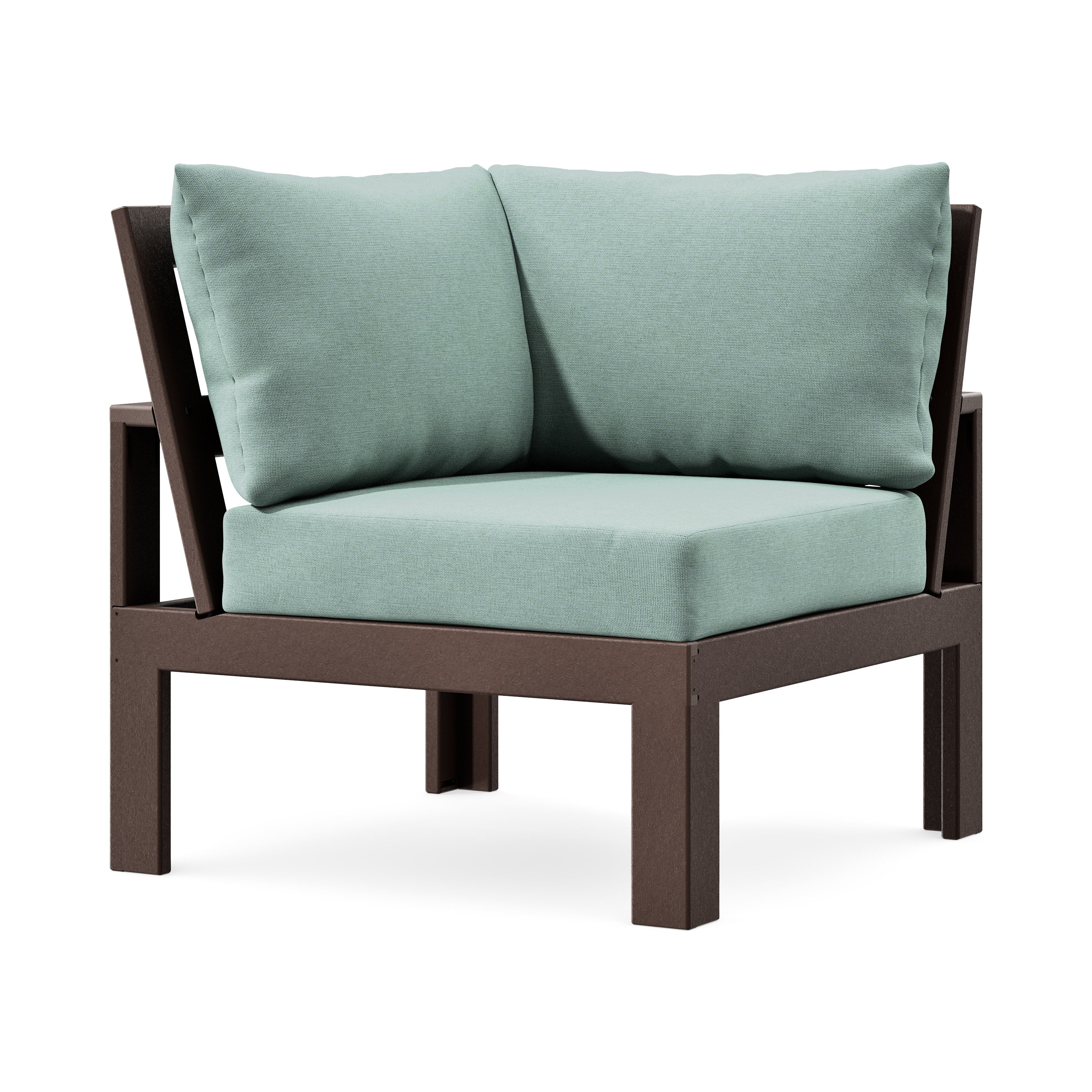 Modular Corner Chair in Mahogany / Glacier Spa