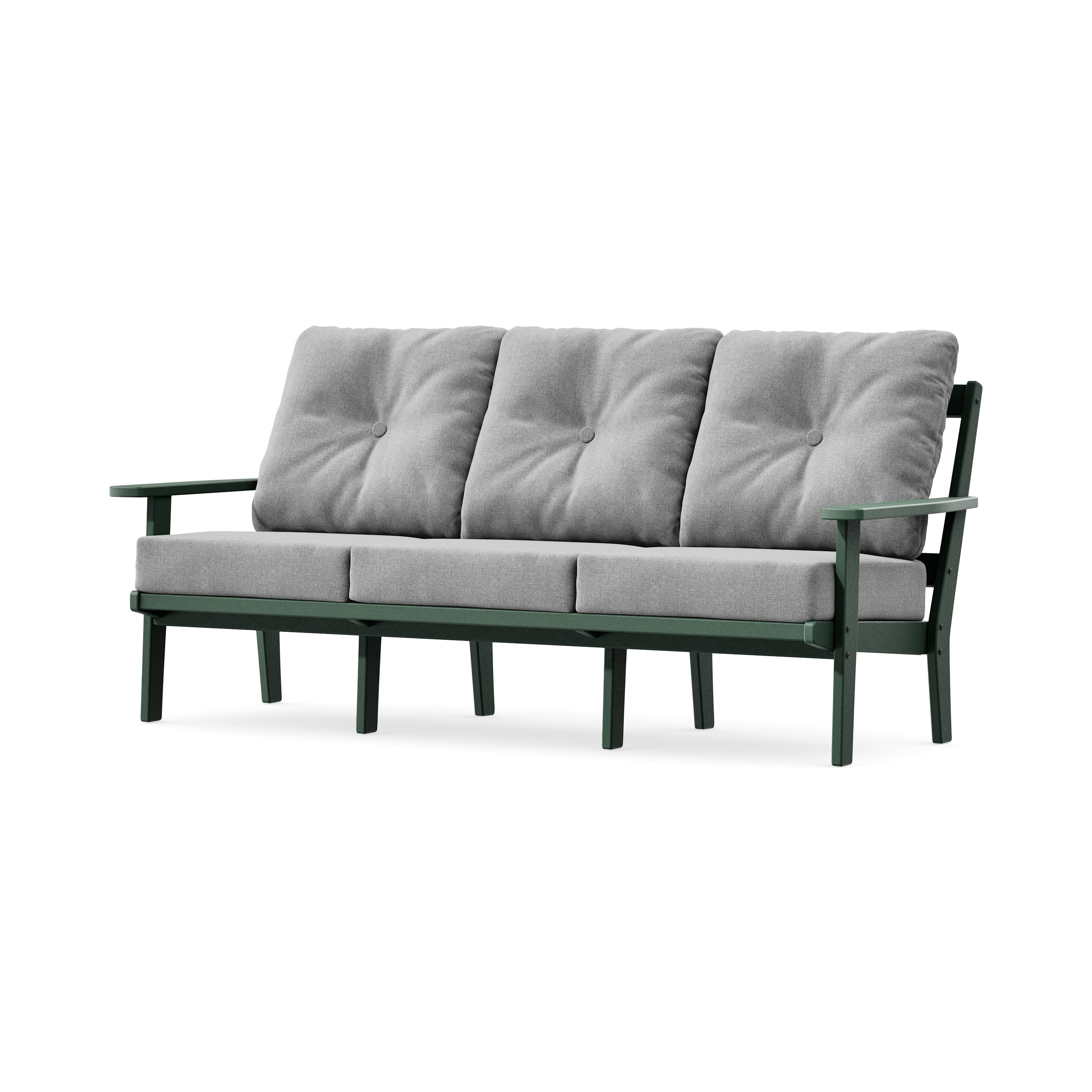 PrairieDeep Seating Sofa in Green / Grey Mist
