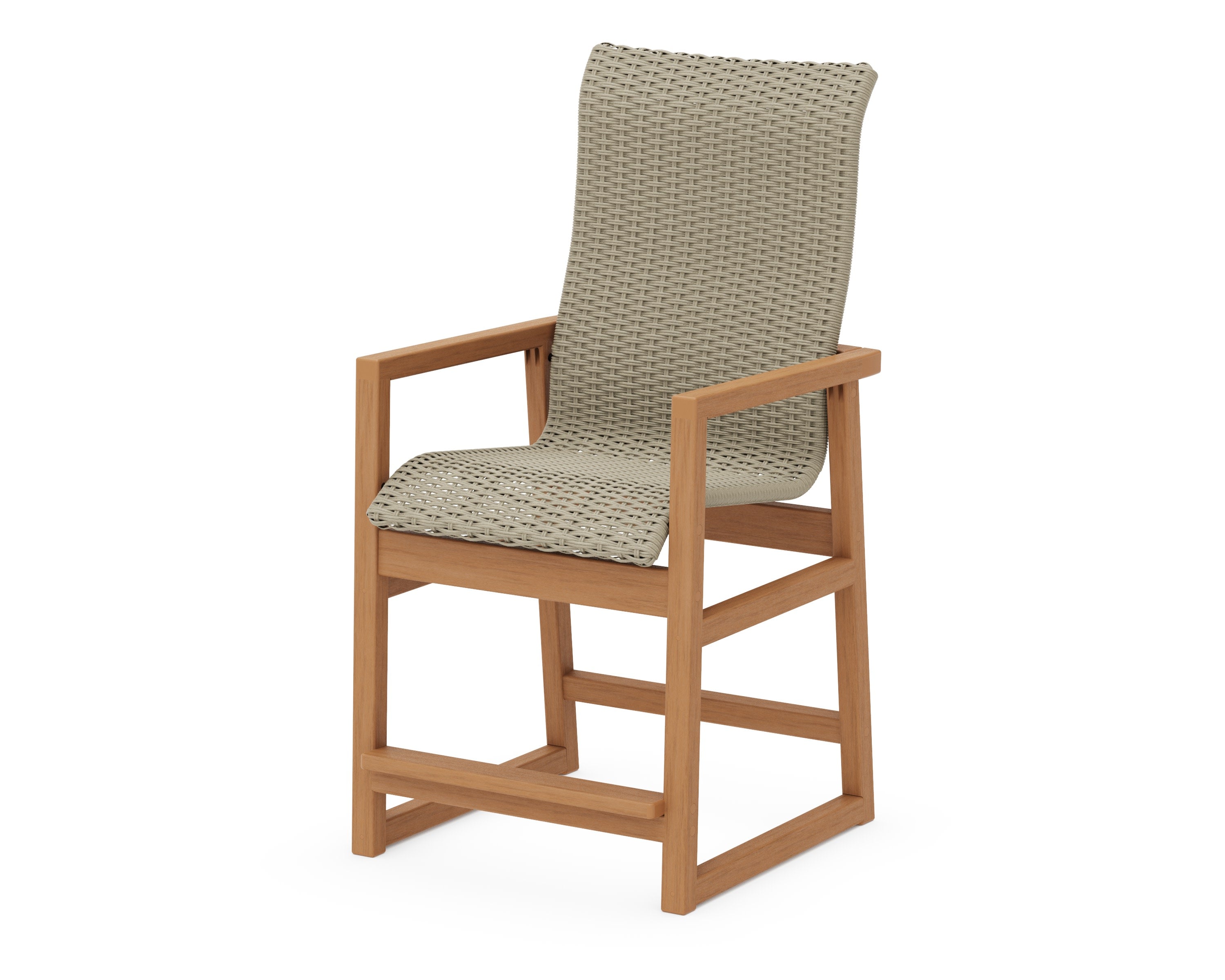 EDGE Woven High-Back Counter Arm Chair in Natural / Dune Grass