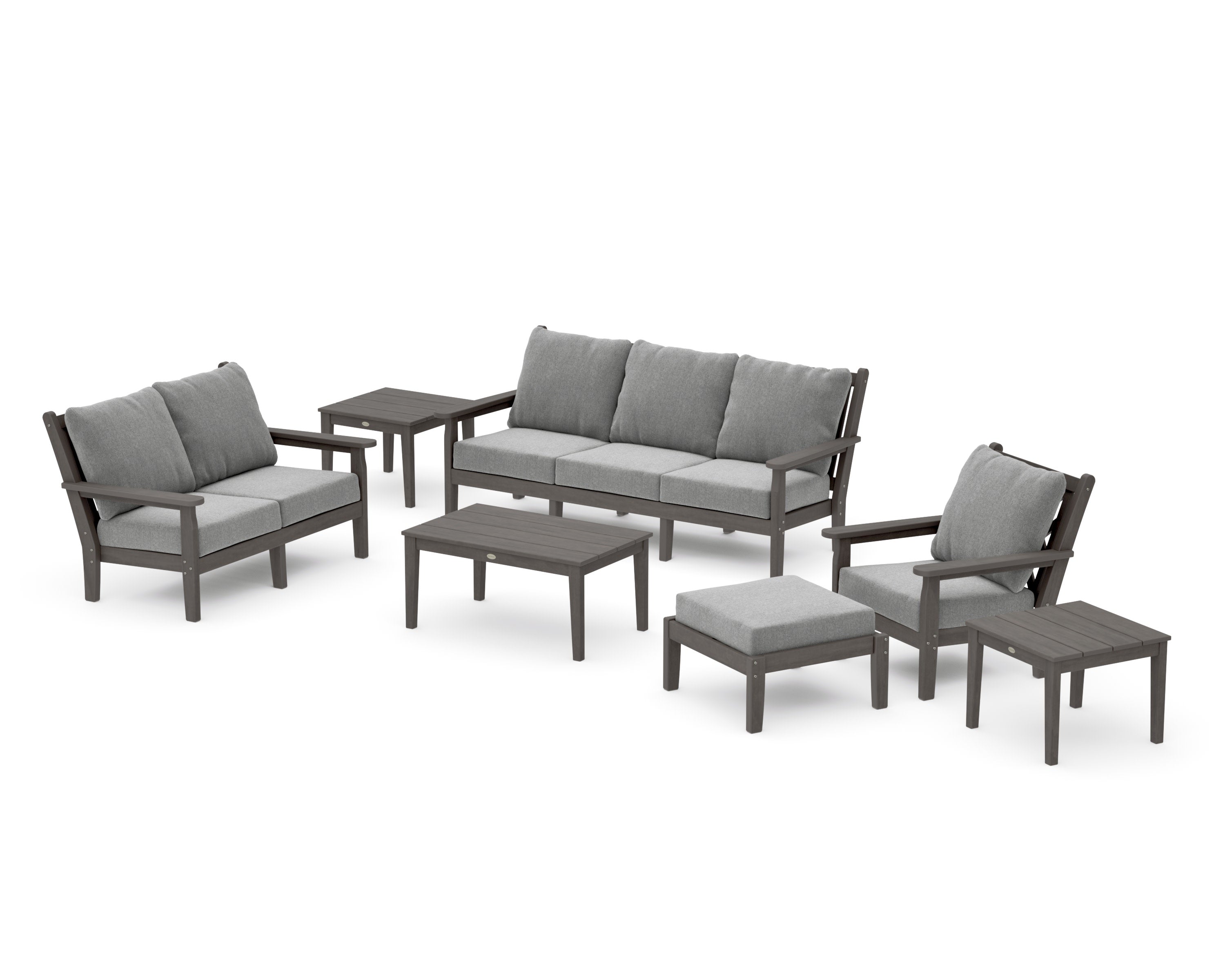Chippendale 7-Piece Deep Seating Set in Driftwood / Grey Mist