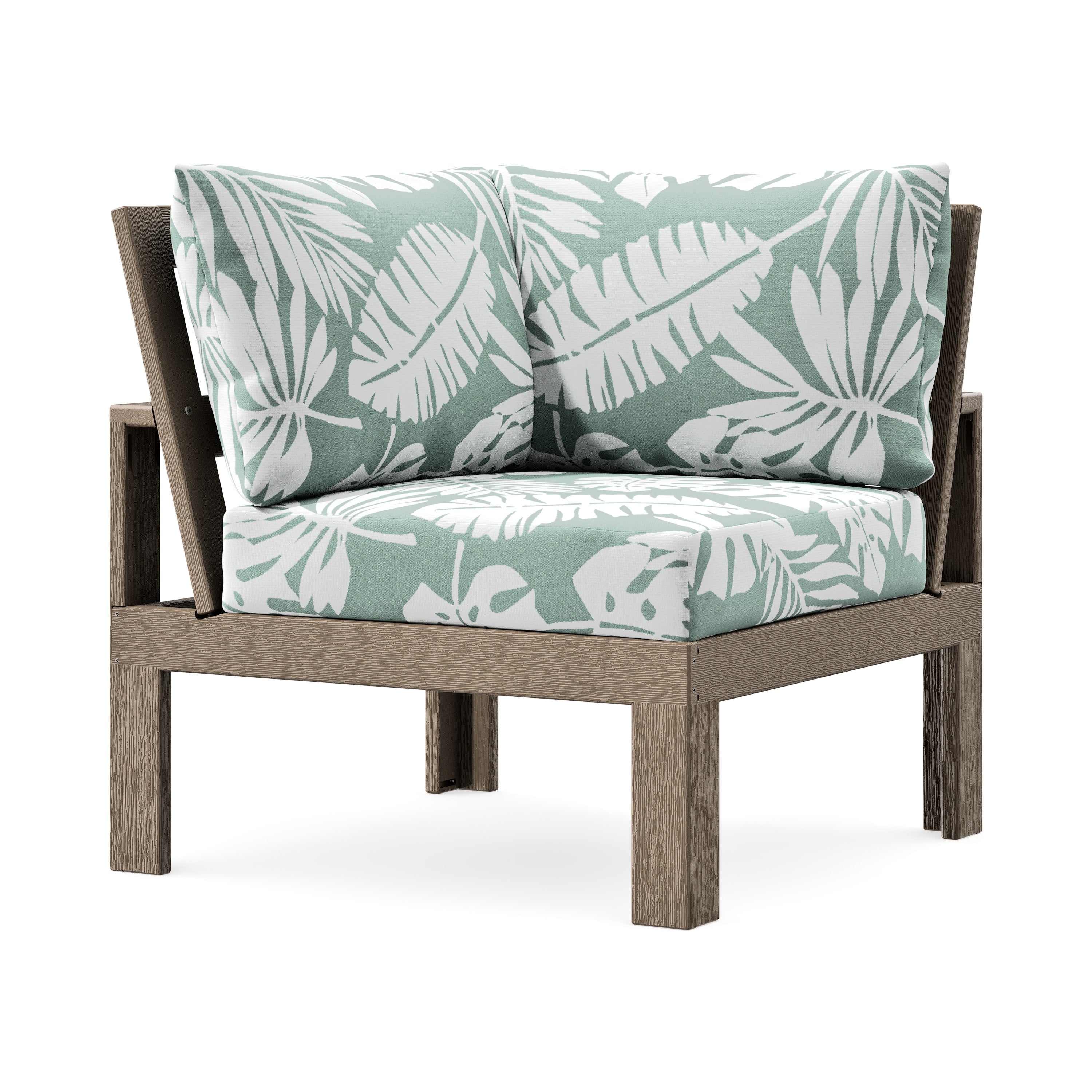 Modular Corner Chair in Vintage Sahara / Leaf Glacier Spa