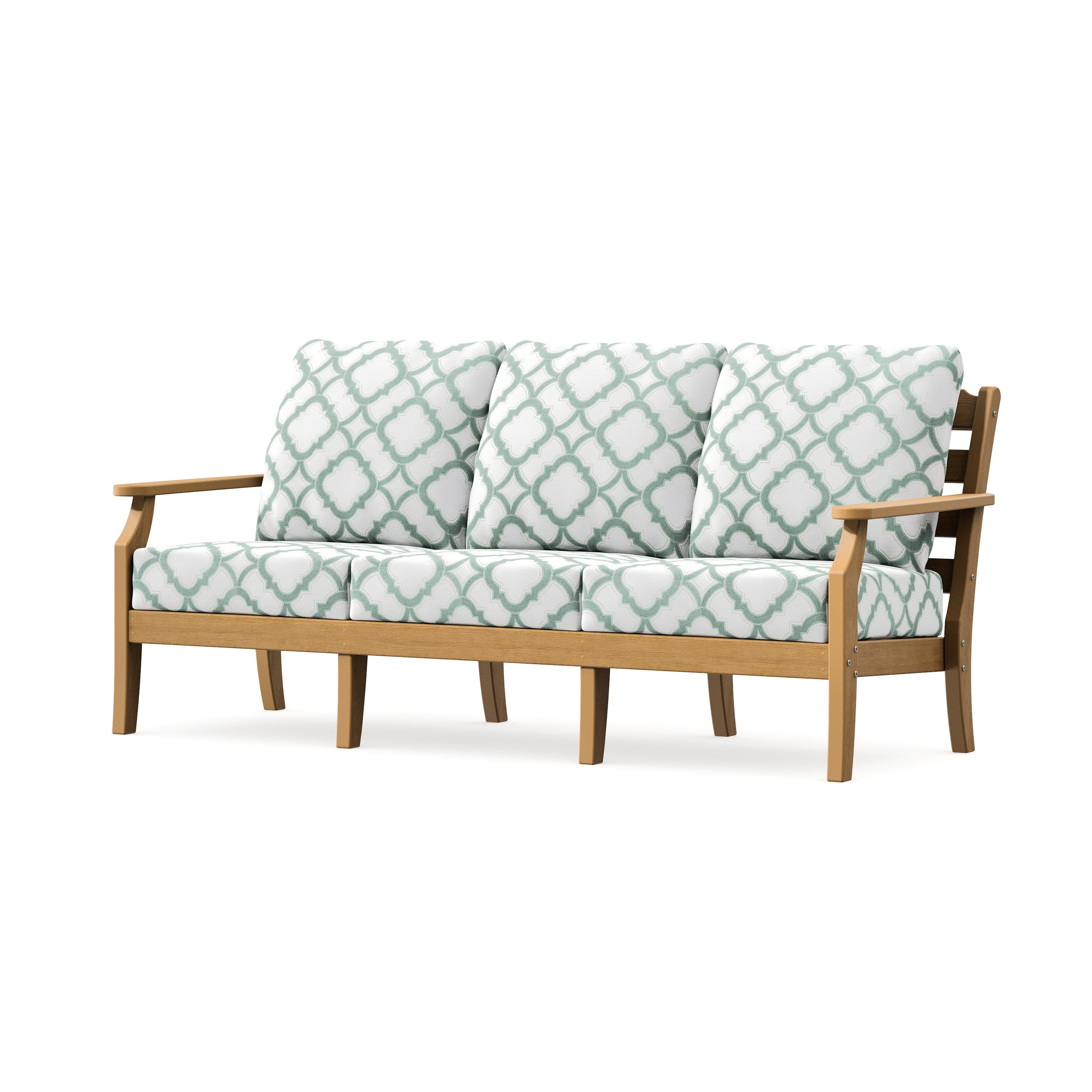 Savannah Deep Seating Sofa in Natural / Trellis Glacier Spa