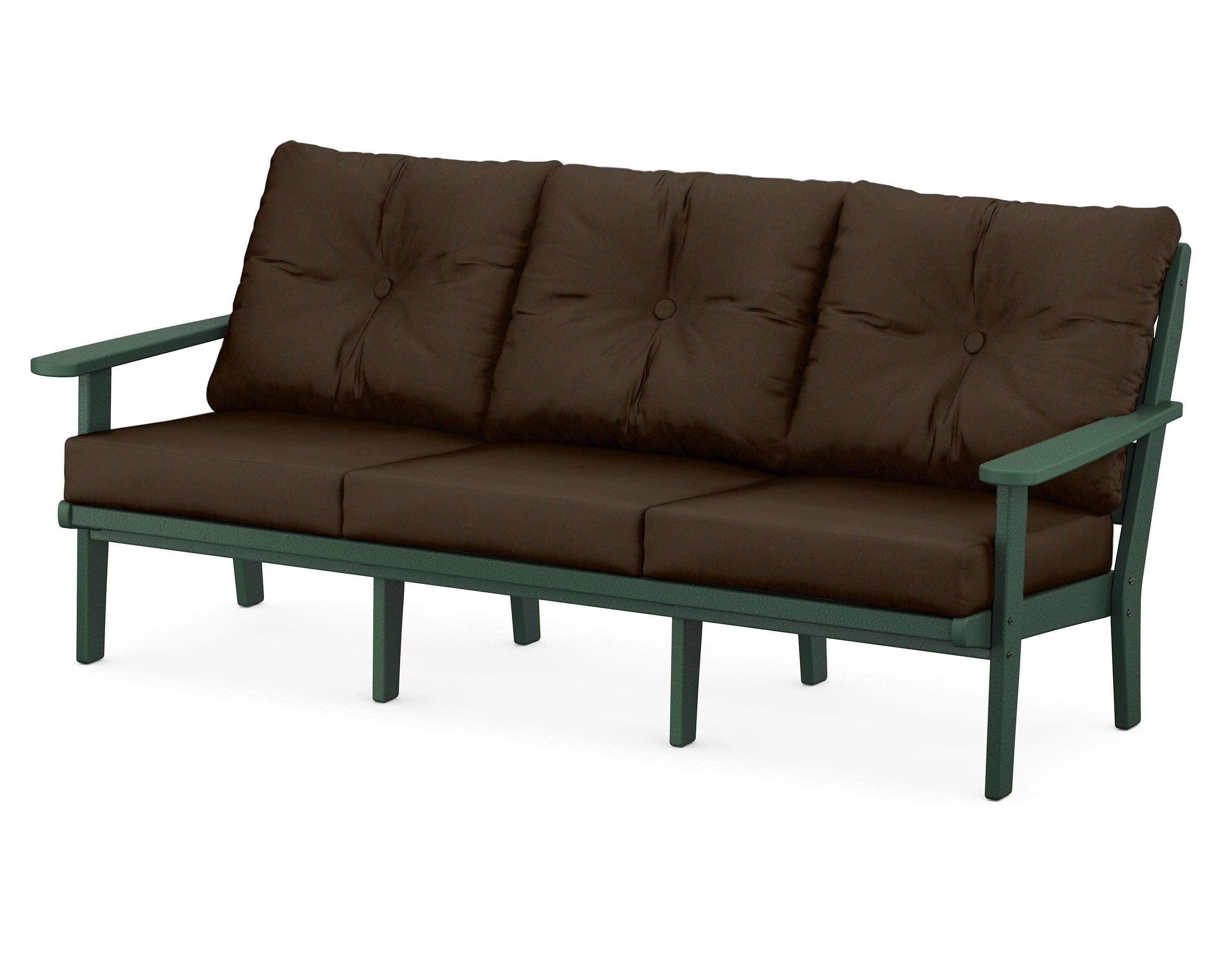 Lakeside Deep Seating Sofa in Green / Canvas Java