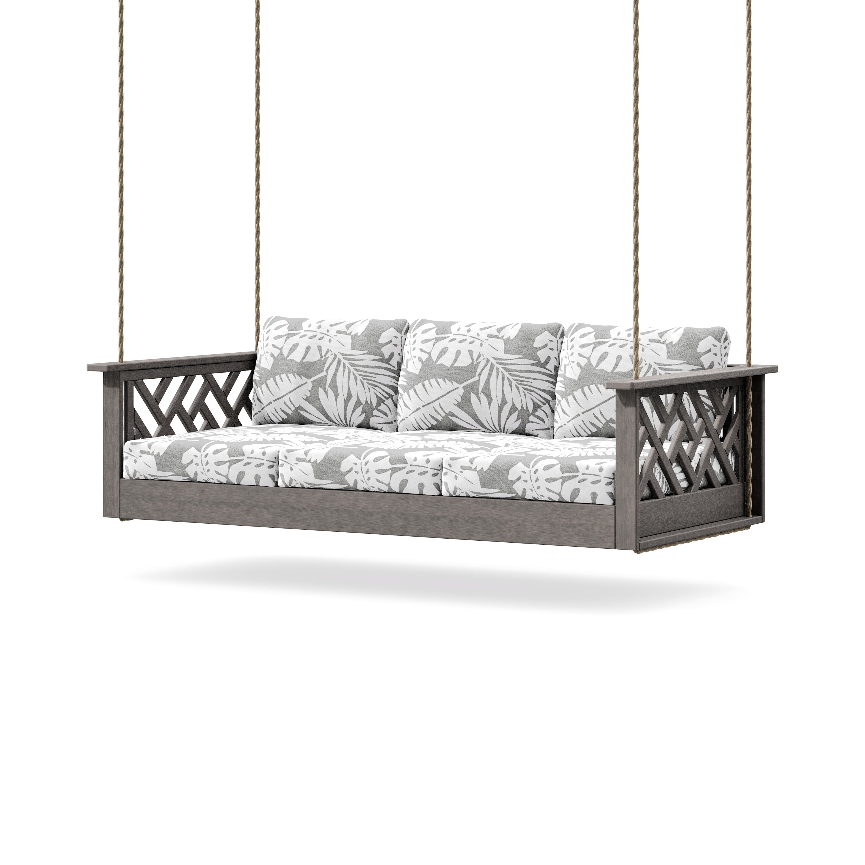 Chippendale Daybed Swing in Driftwood / Leaf Grey Mist