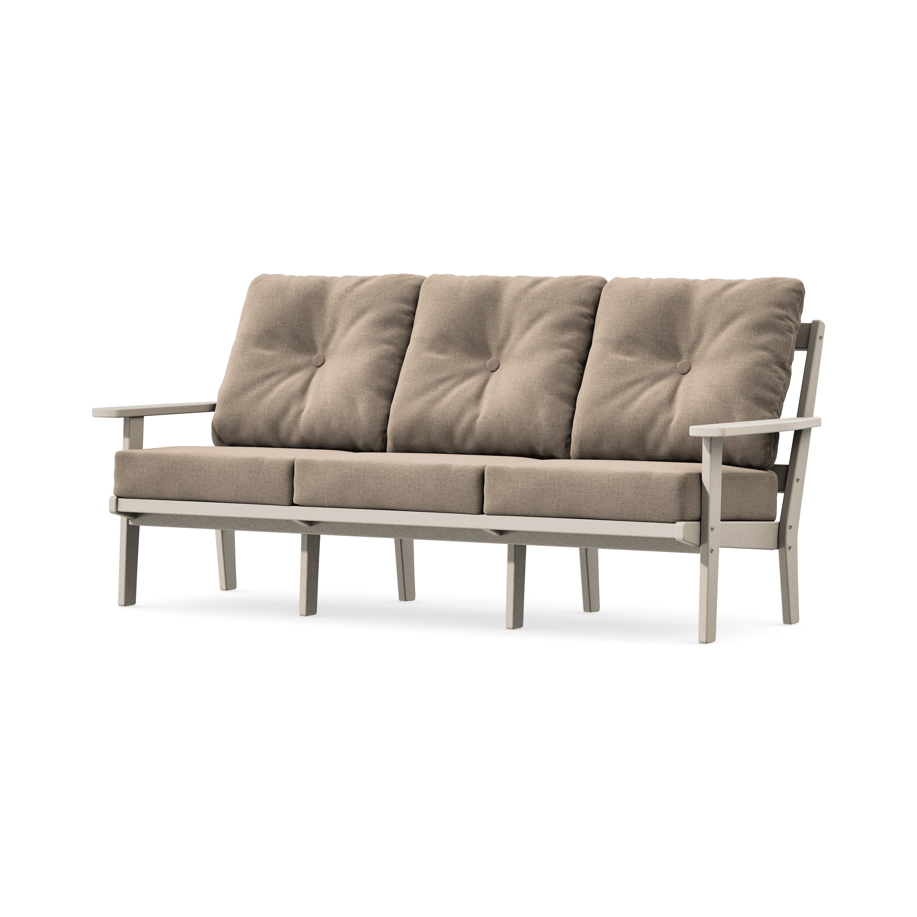 PrairieDeep Seating Sofa in Sand / Spiced Burlap