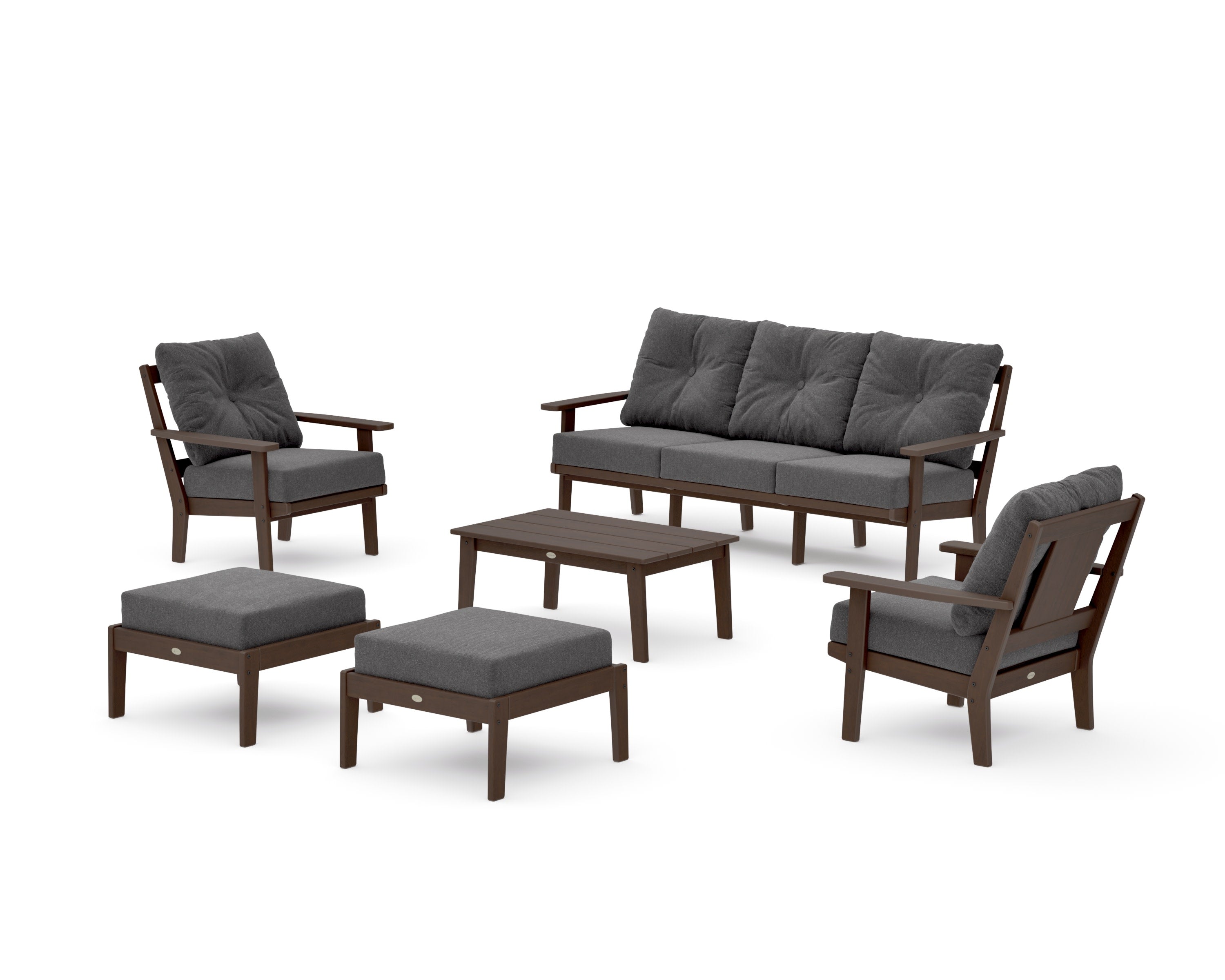 Prairie 6-Piece Lounge Sofa Set in Kona / Ash Charcoal