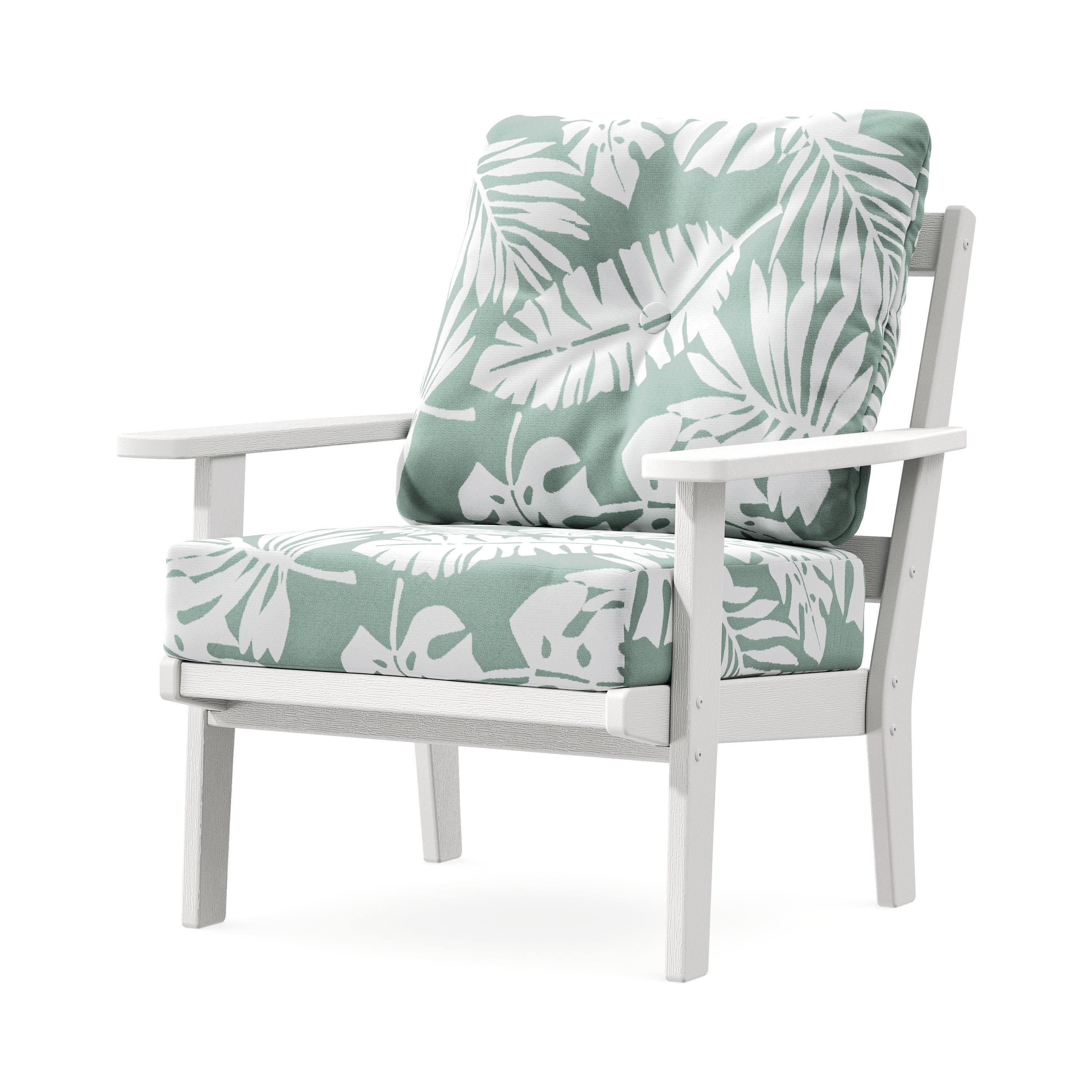 Prairie Deep Seating Chair in Vintage White / Leaf Glacier Spa