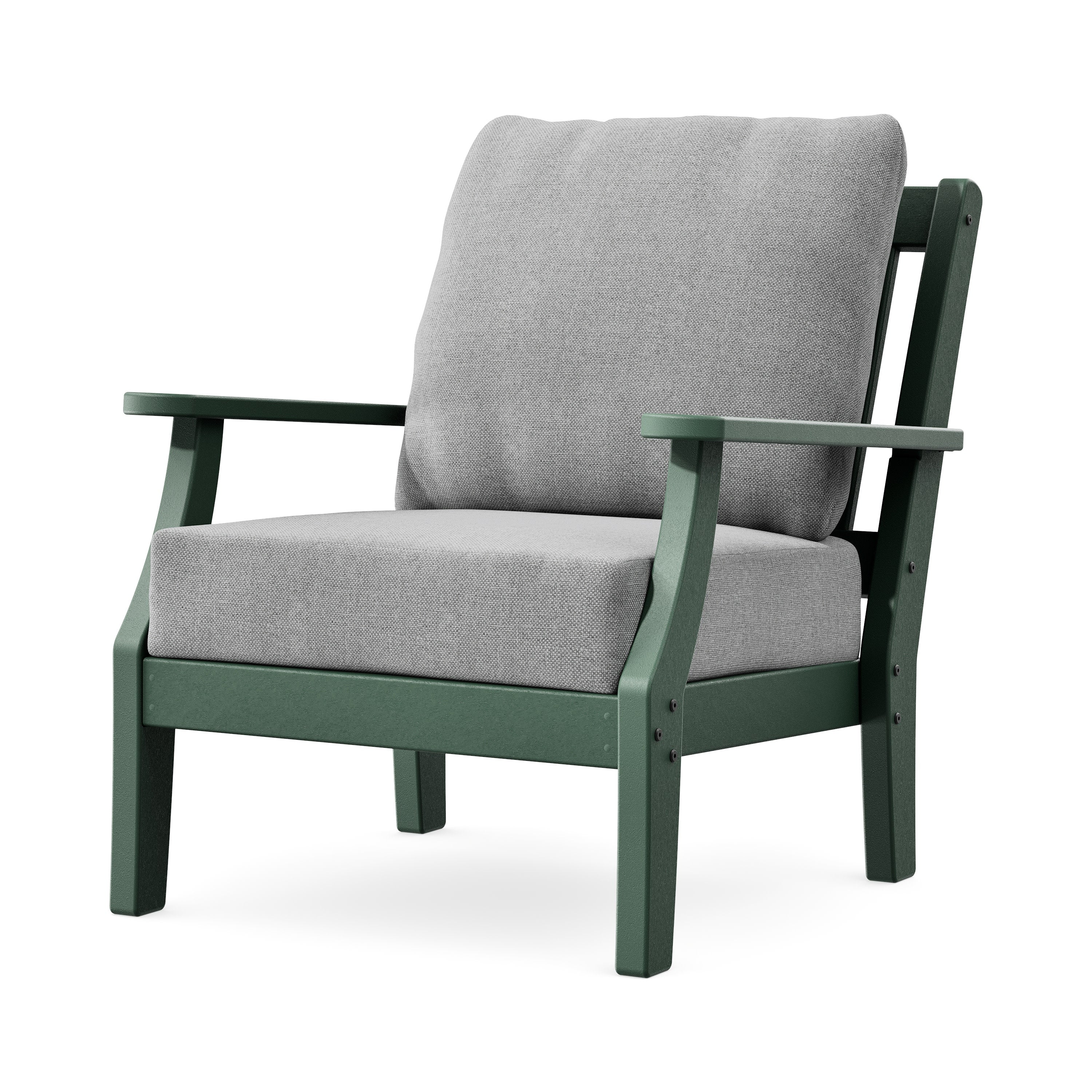 Chinoiserie Deep Seating Chair in Green / Grey Mist