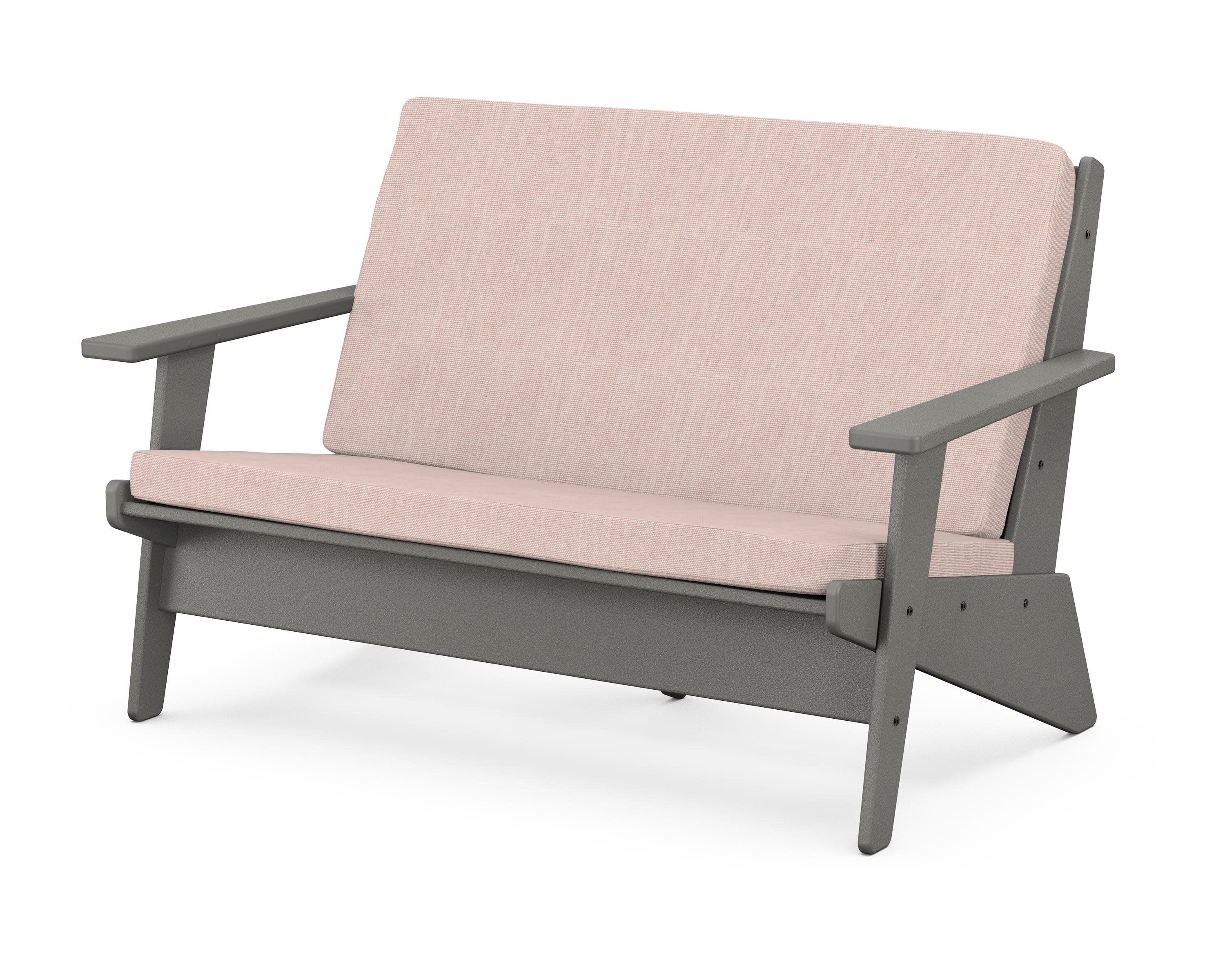 Riviera Modern Lounge Loveseat in Slate Grey / Play Cameo
