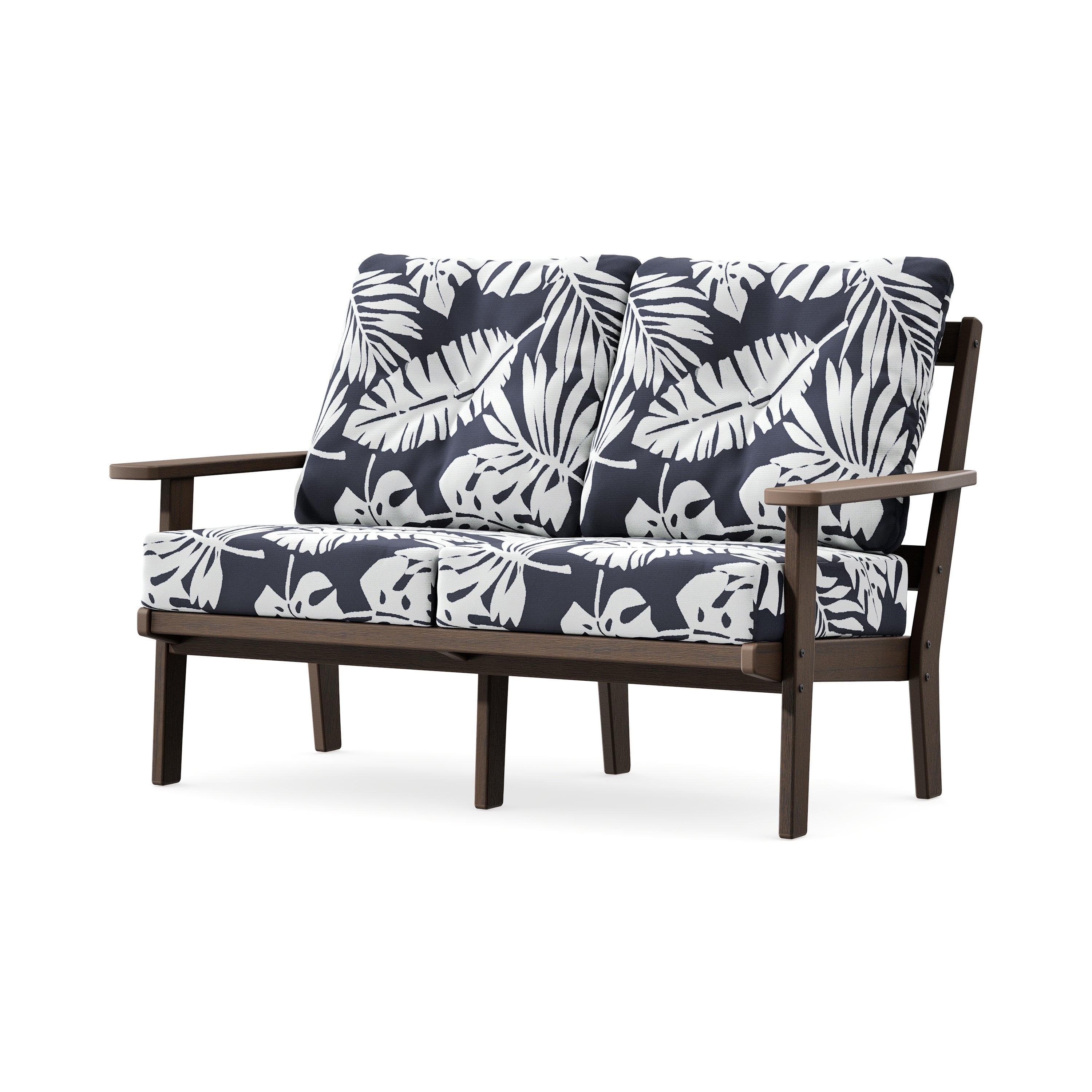 Prairie Deep SeatingLoveseat in Kona / Leaf Navy