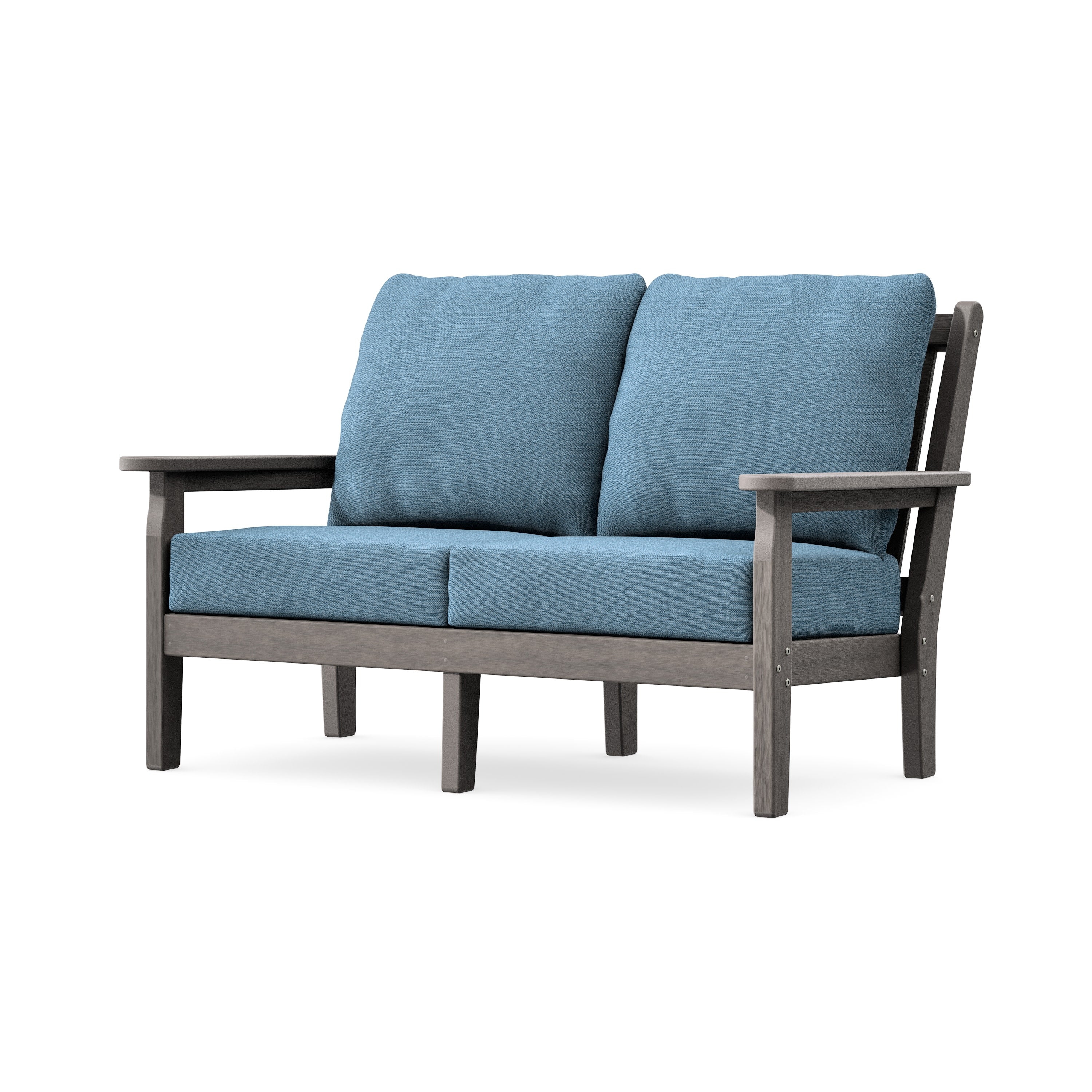 Chippendale Deep Seating Loveseat in Driftwood / Sky Blue