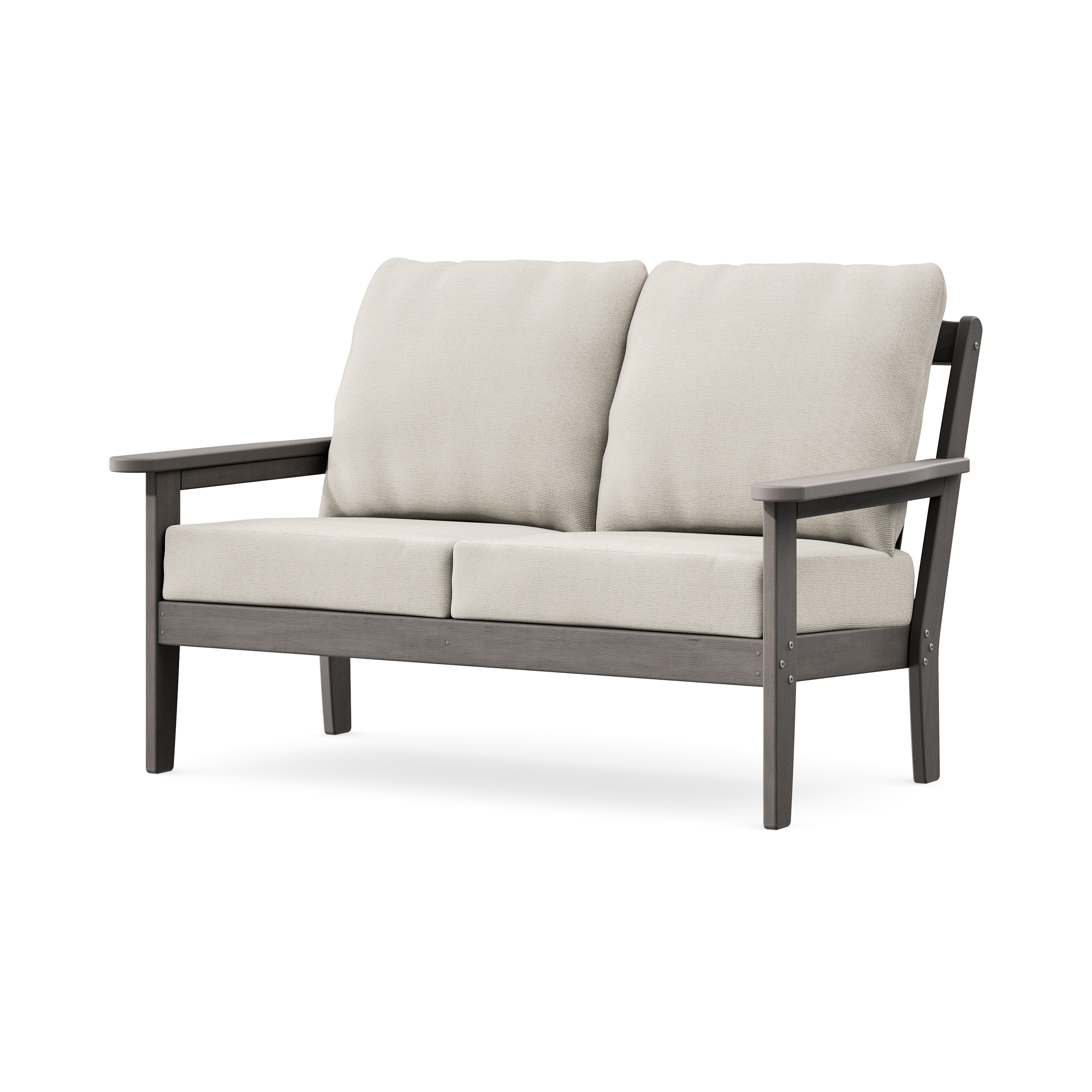 Cottage Deep Seating Loveseat in Driftwood / Dune Burlap