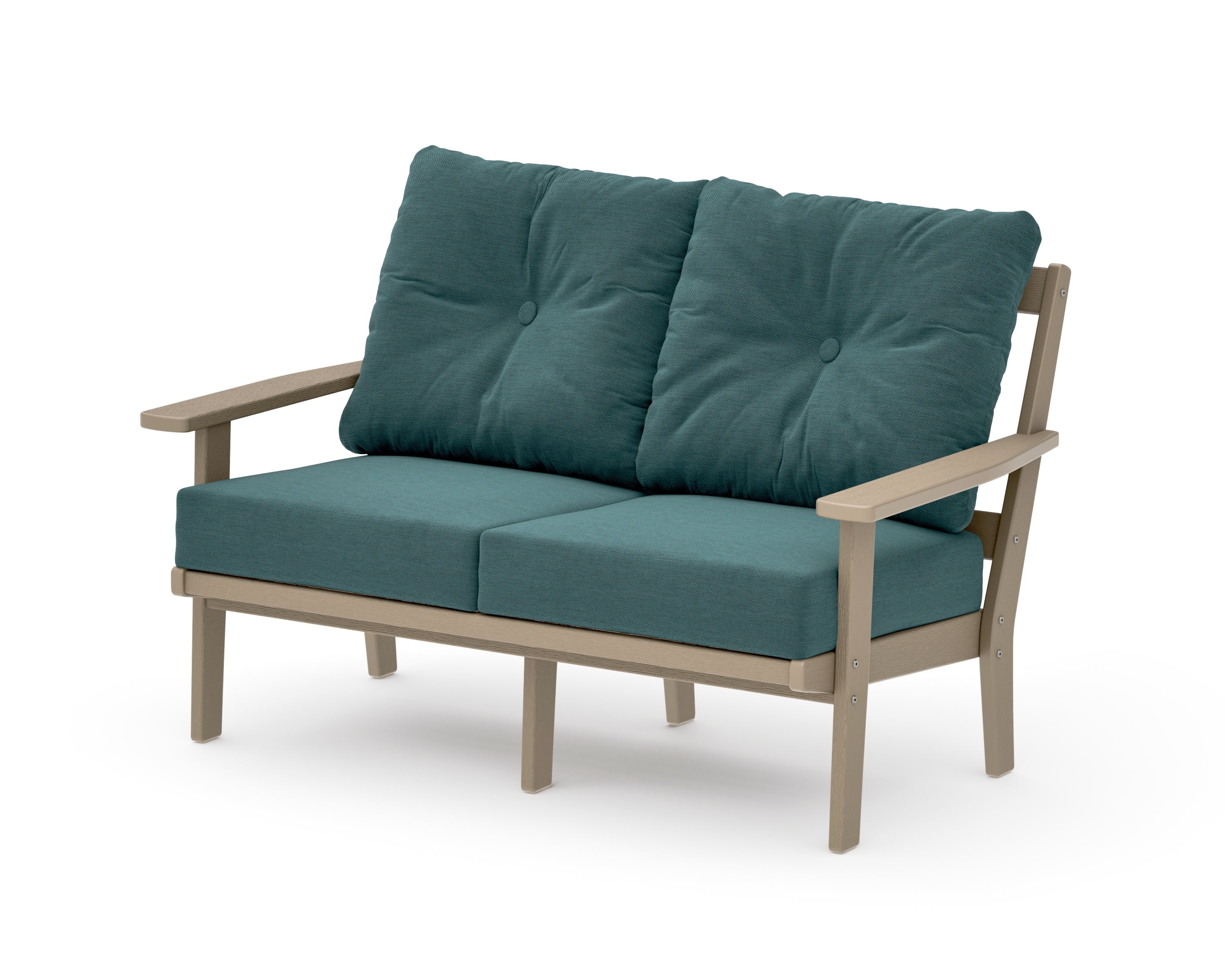 Prairie Deep SeatingLoveseat in Vintage Sahara / Ocean Teal