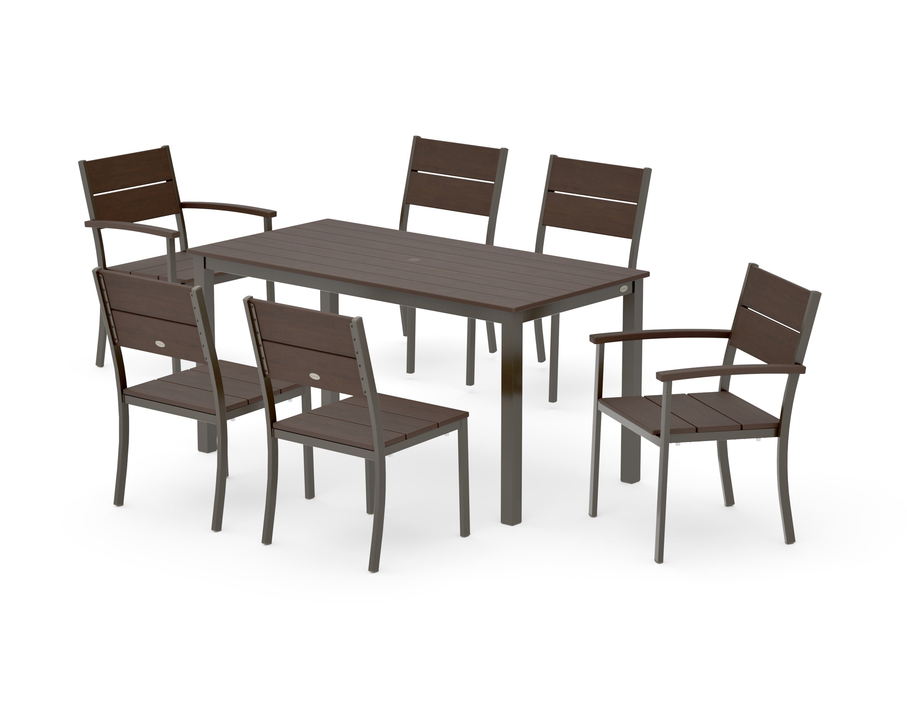 Main Street 7-Piece Dining Set in Bronze / Kona