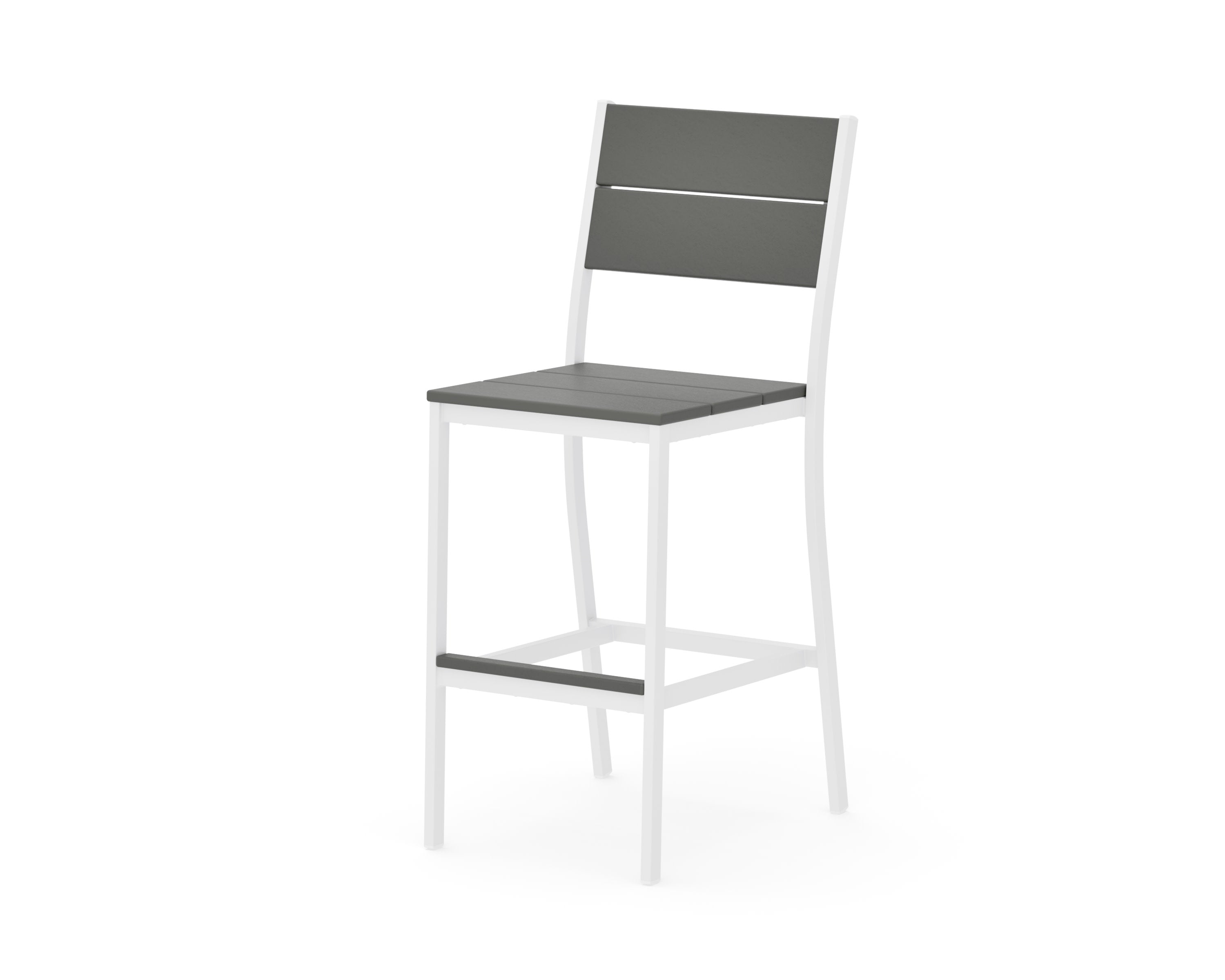 Main Street Bar Side Chair in White / Slate Grey