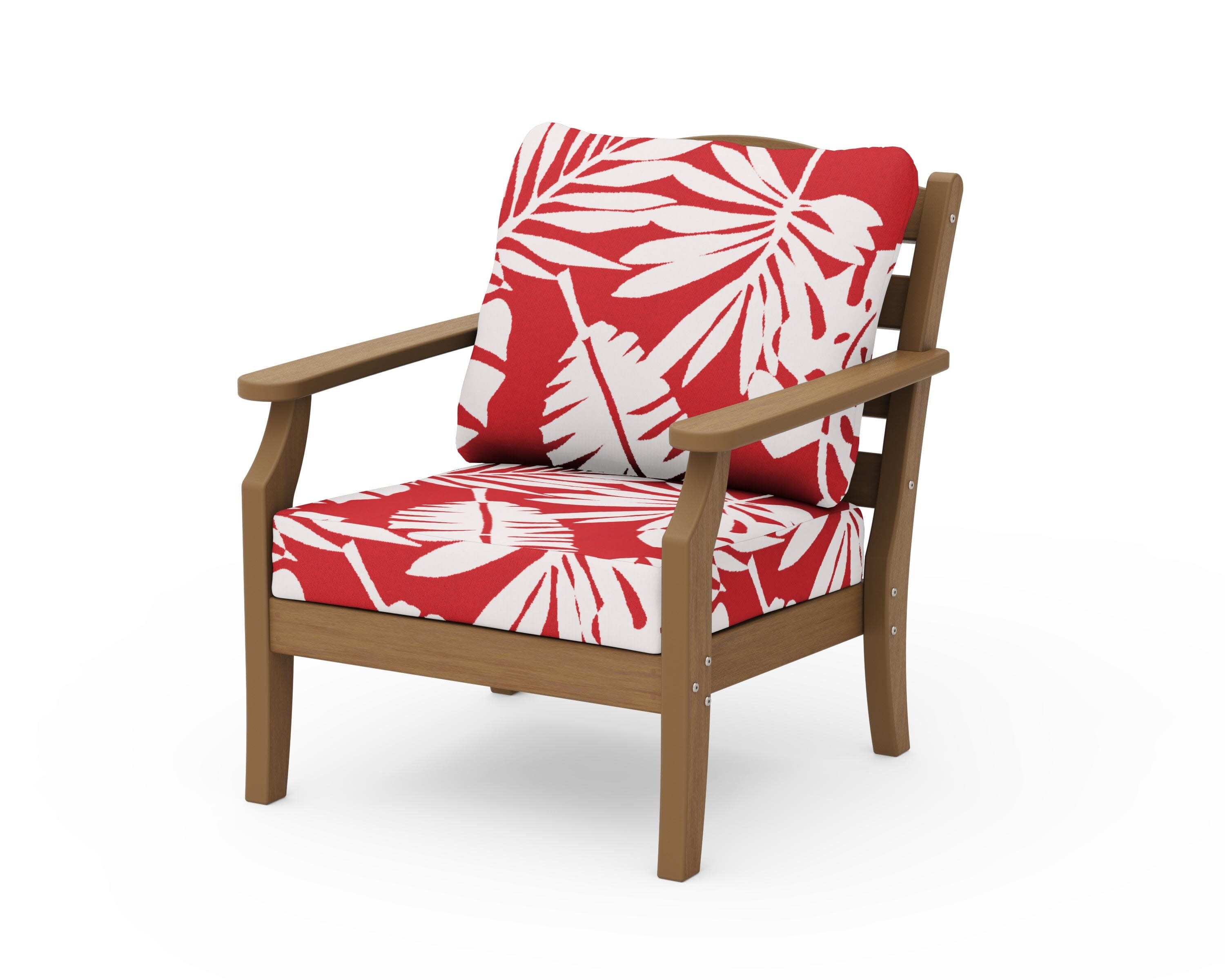 Savannah Deep Seating Chair in Natural / Leaf Crimson