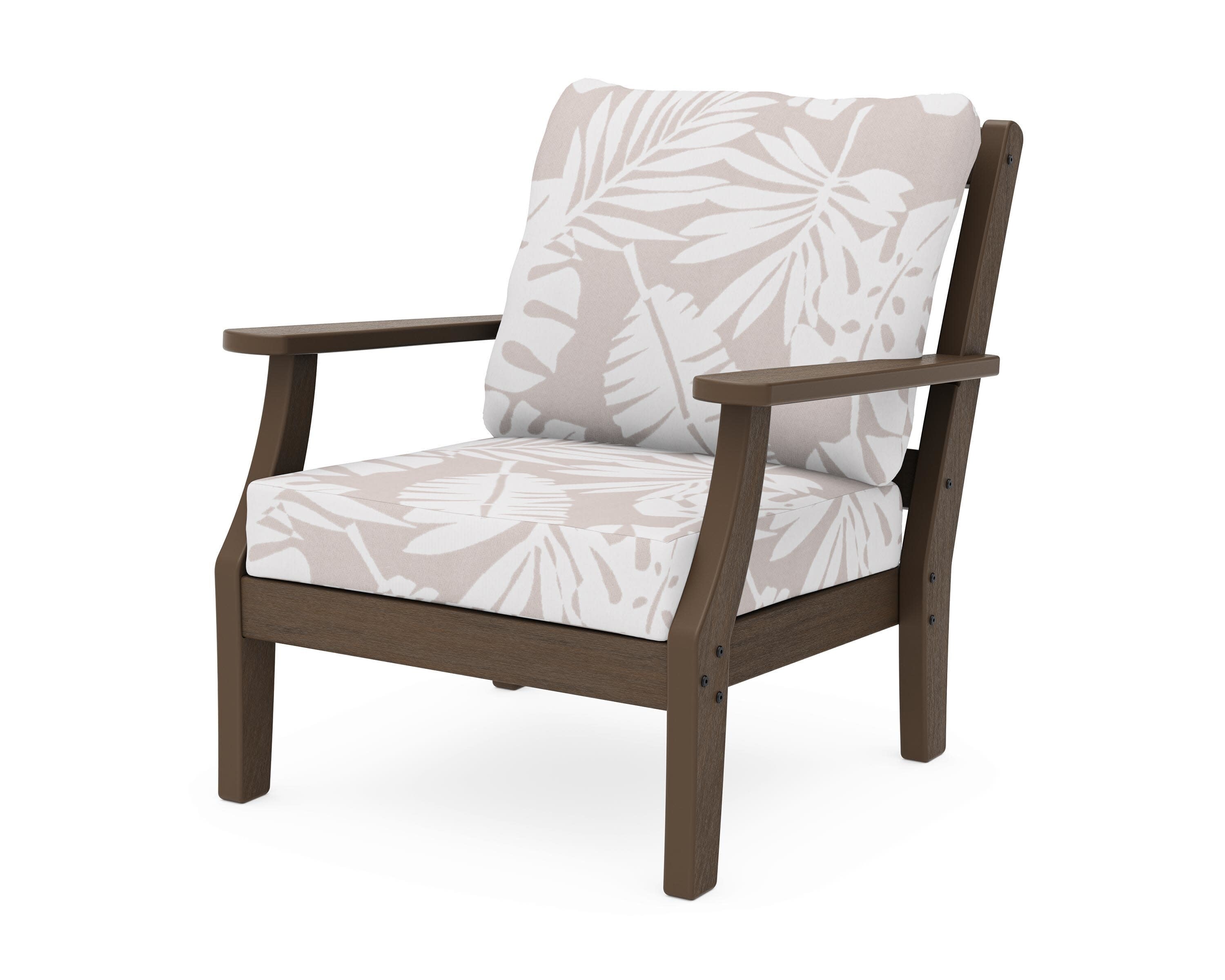 Chinoiserie Deep Seating Chair in Kona / Leaf Dune Burlap