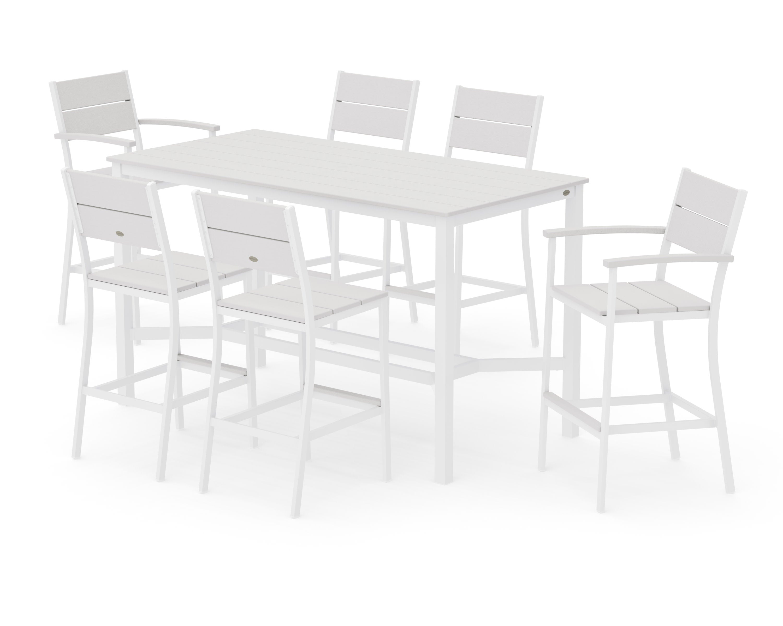 Main Street 7-Piece Bar Set in White / Vintage White