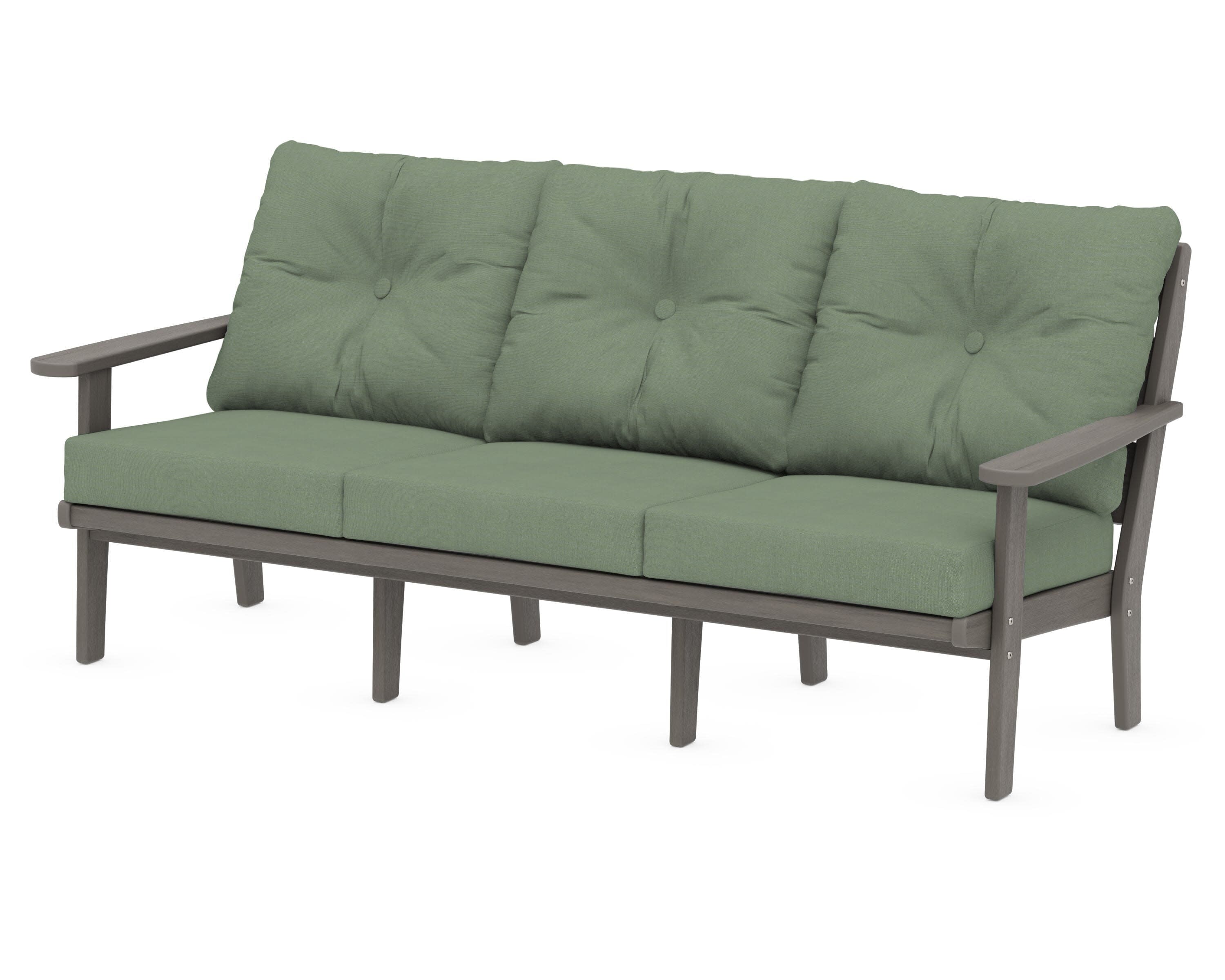 Lakeside Deep Seating Sofa in Driftwood / Exhale Rainwashed