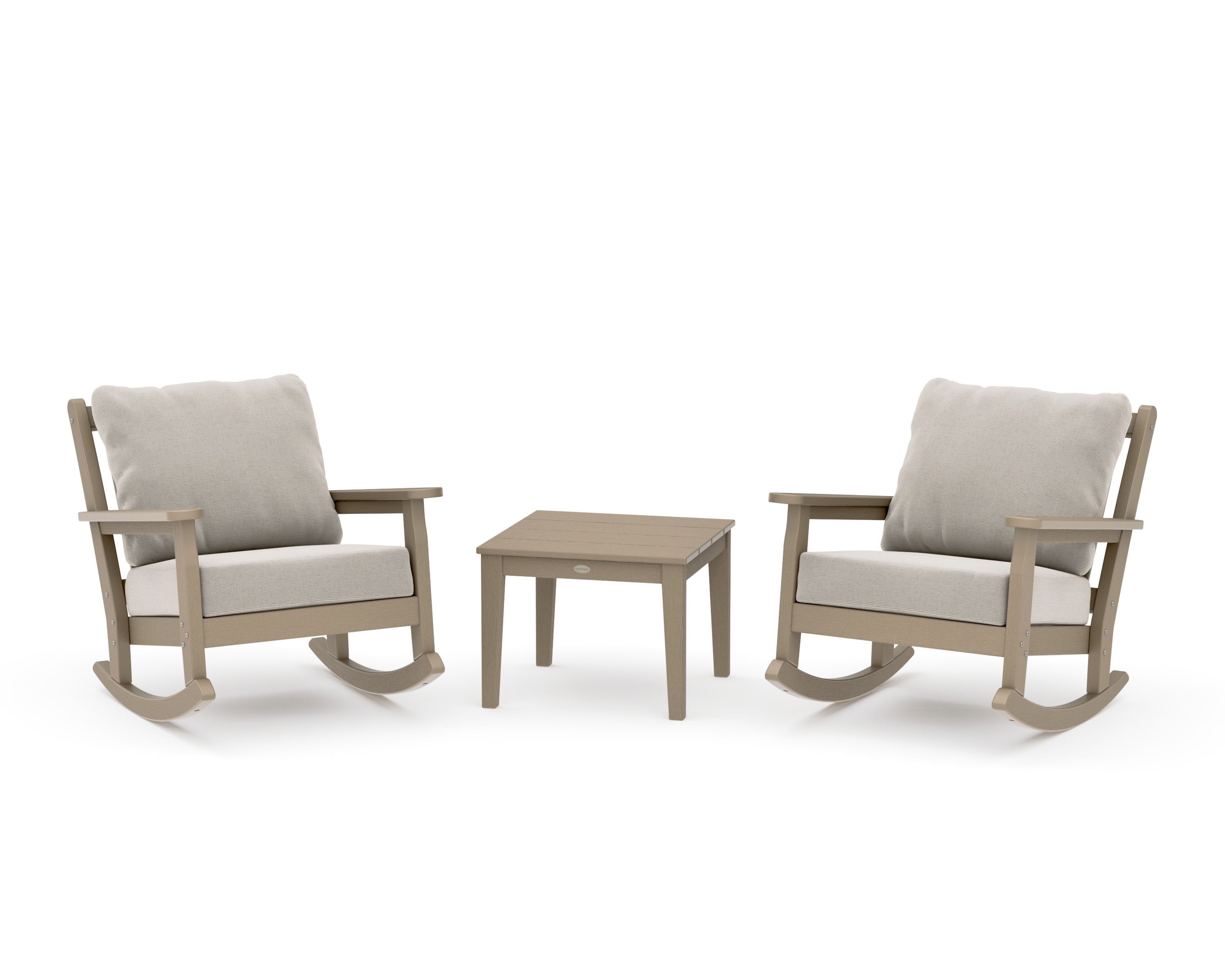 Chippendale 3-Piece Deep Seating Rocker Set in Vintage Sahara / Dune Burlap