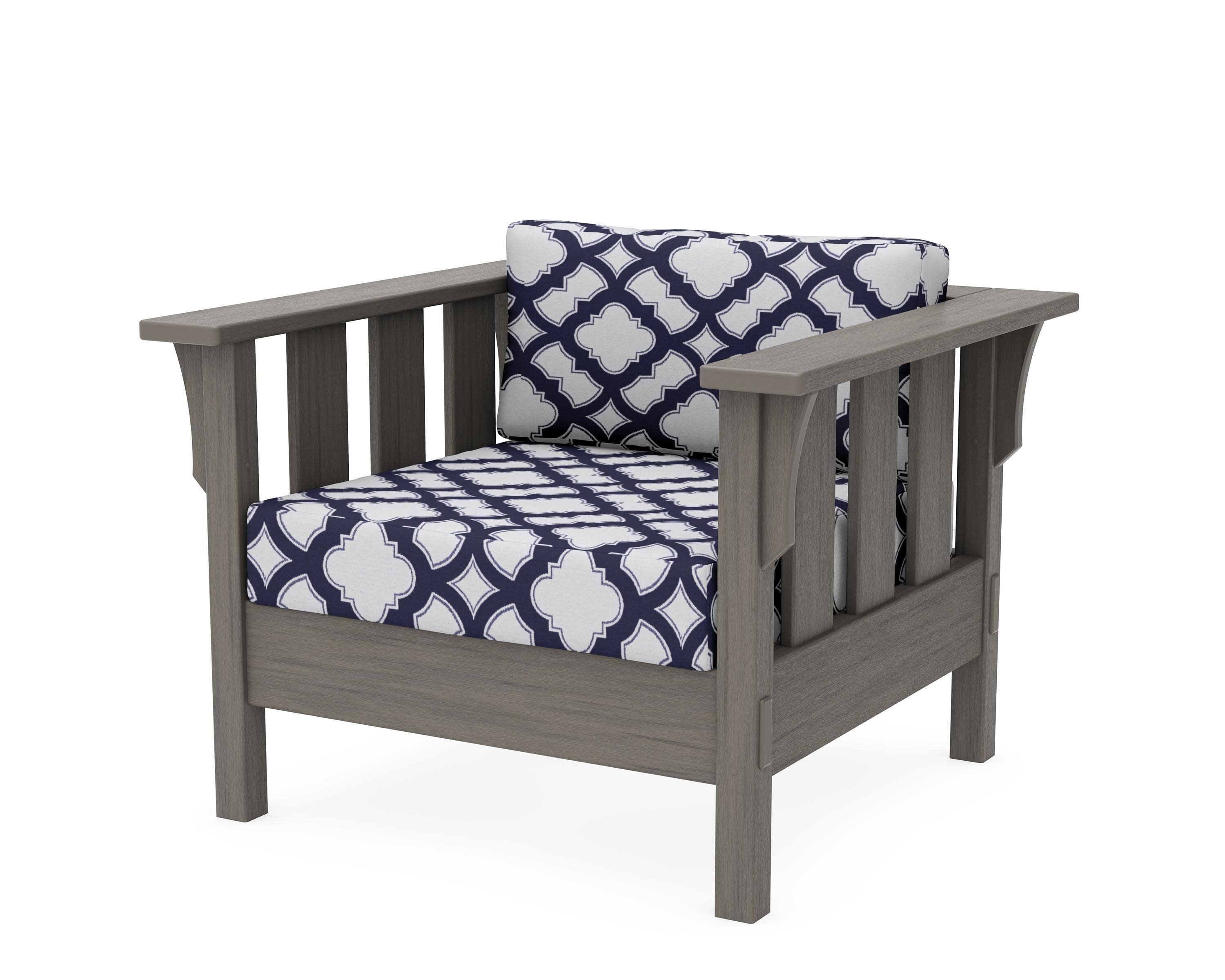 Acadia Deep Seating Chair in Driftwood / Trellis Navy