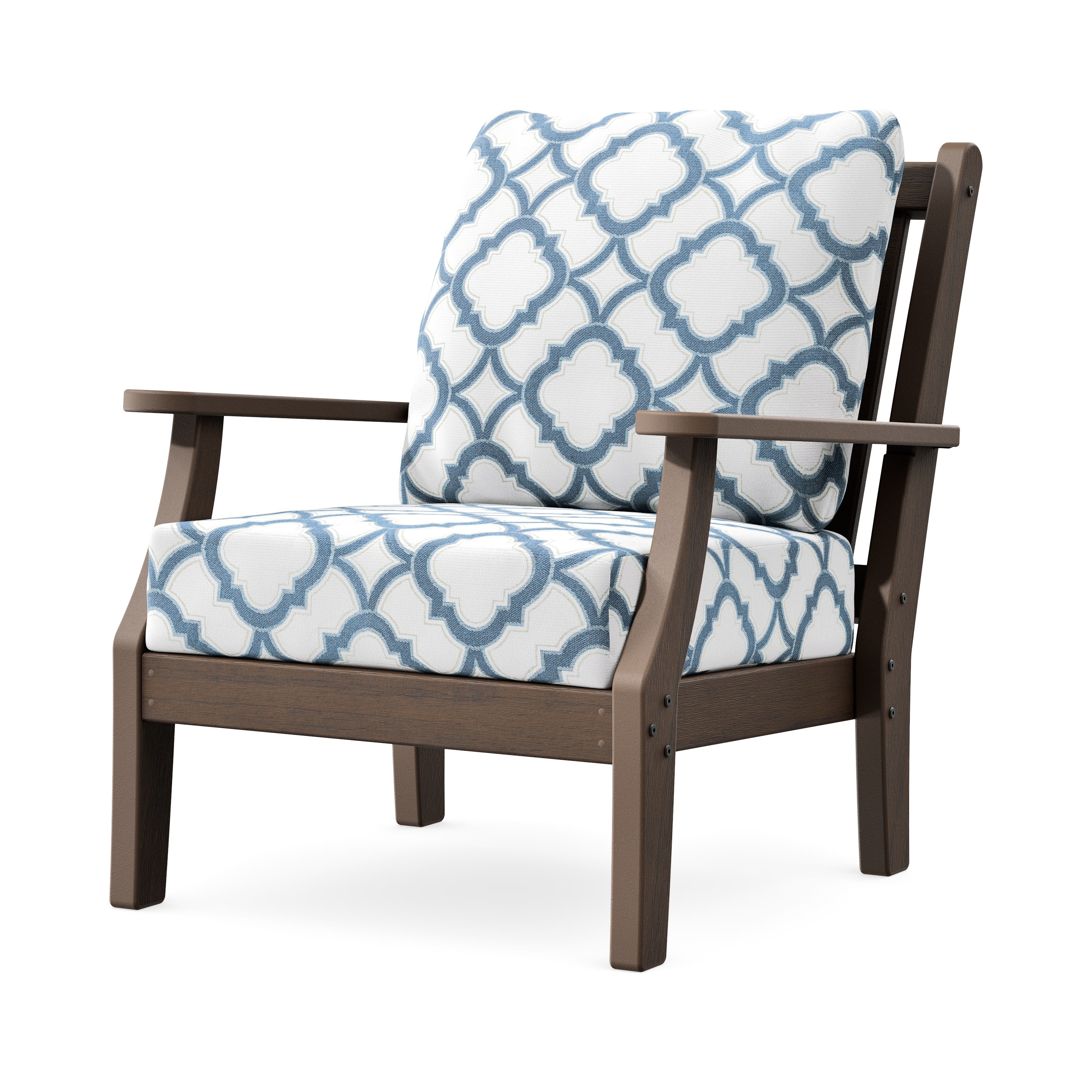 Wovendale Deep Seating Chair in Kona / Trellis Sky Blue