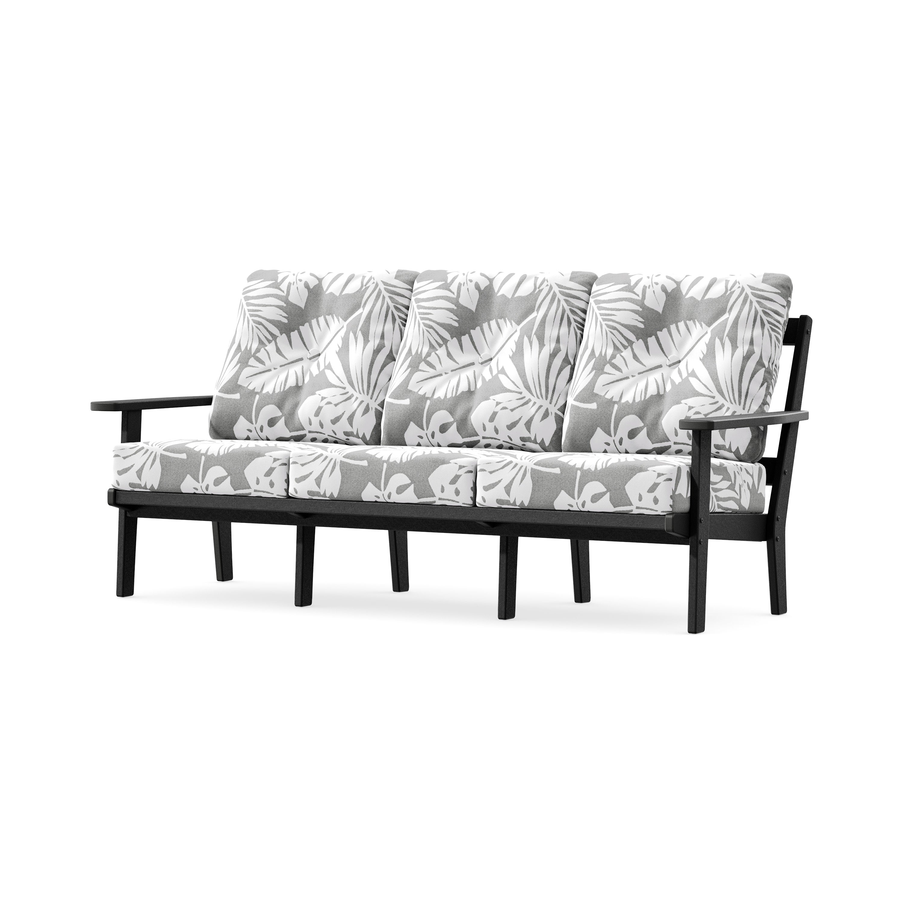 PrairieDeep Seating Sofa in Black / Leaf Grey Mist