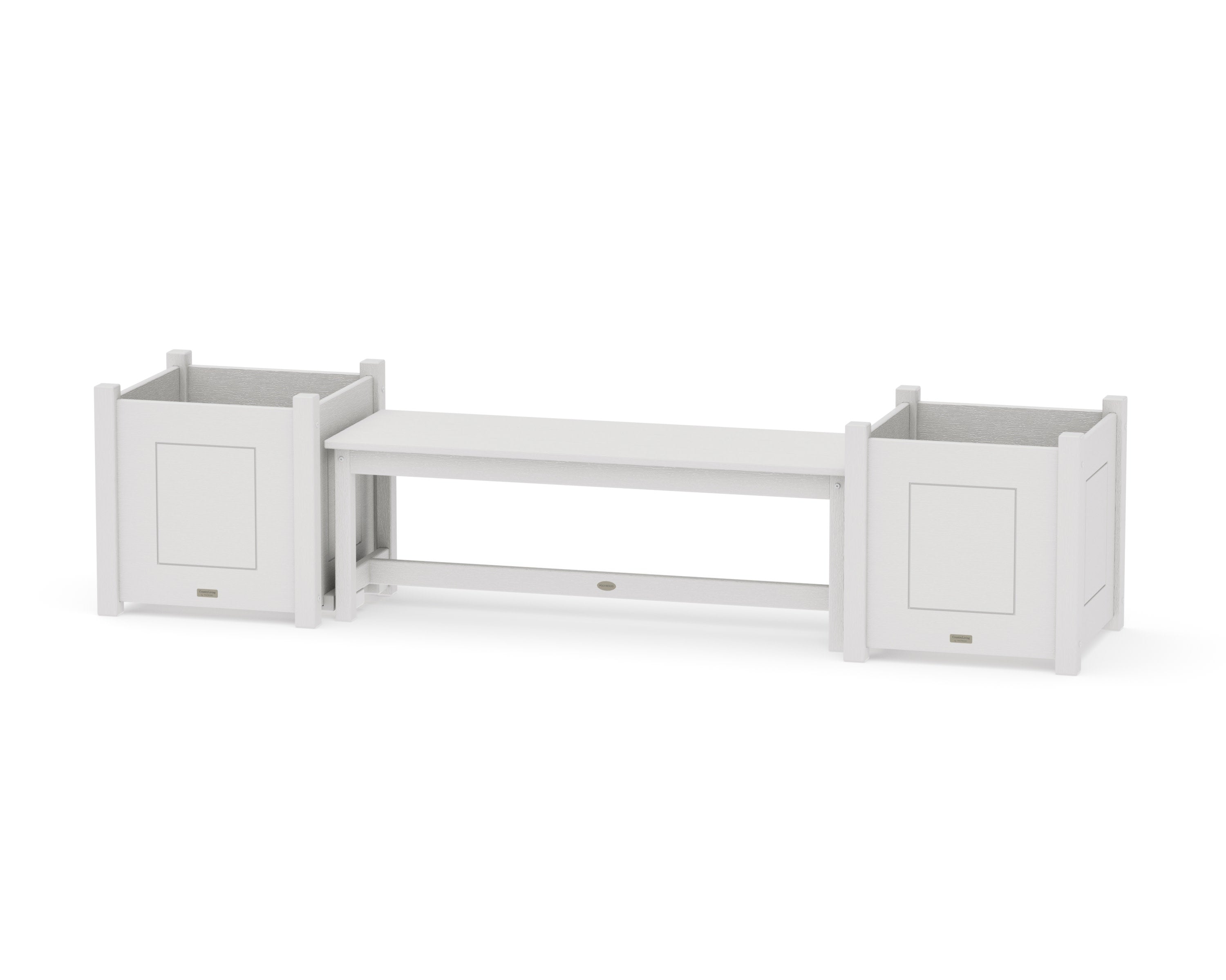 48" Country Living Straight Planter Bench Set - Large in Vintage White