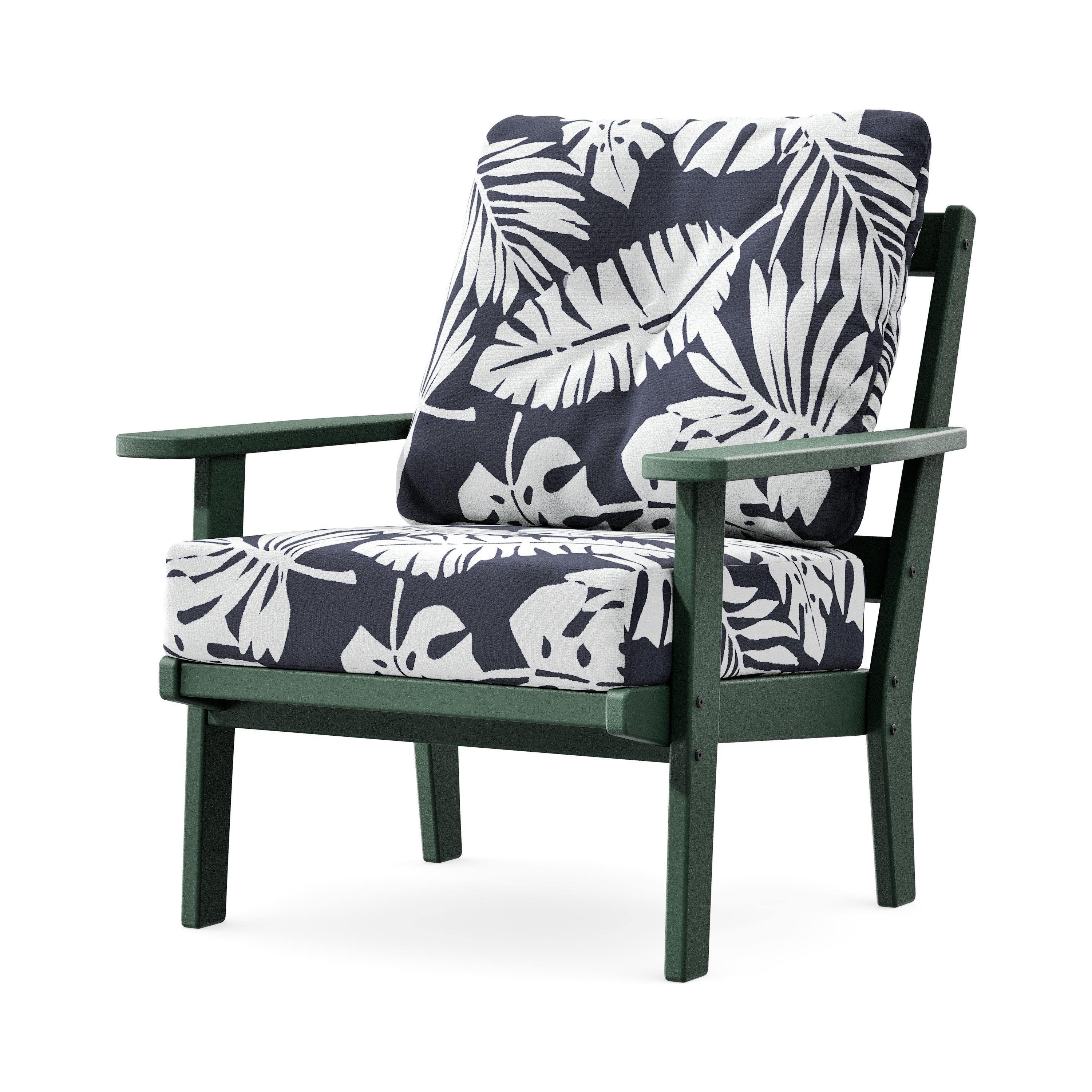 Prairie Deep Seating Chair in Green / Leaf Navy