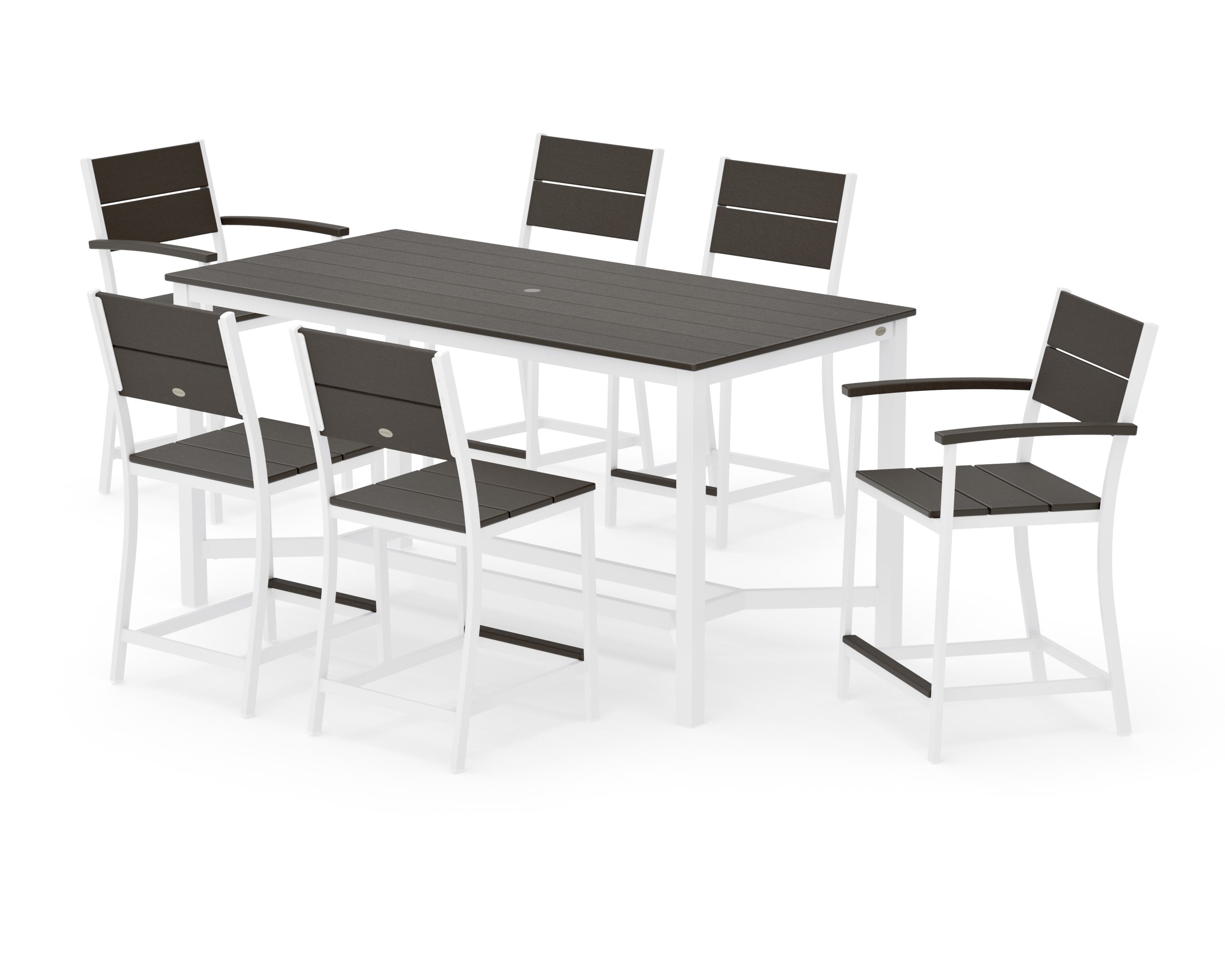 Main Street 7-Piece Counter Set in White / Vintage Coffee