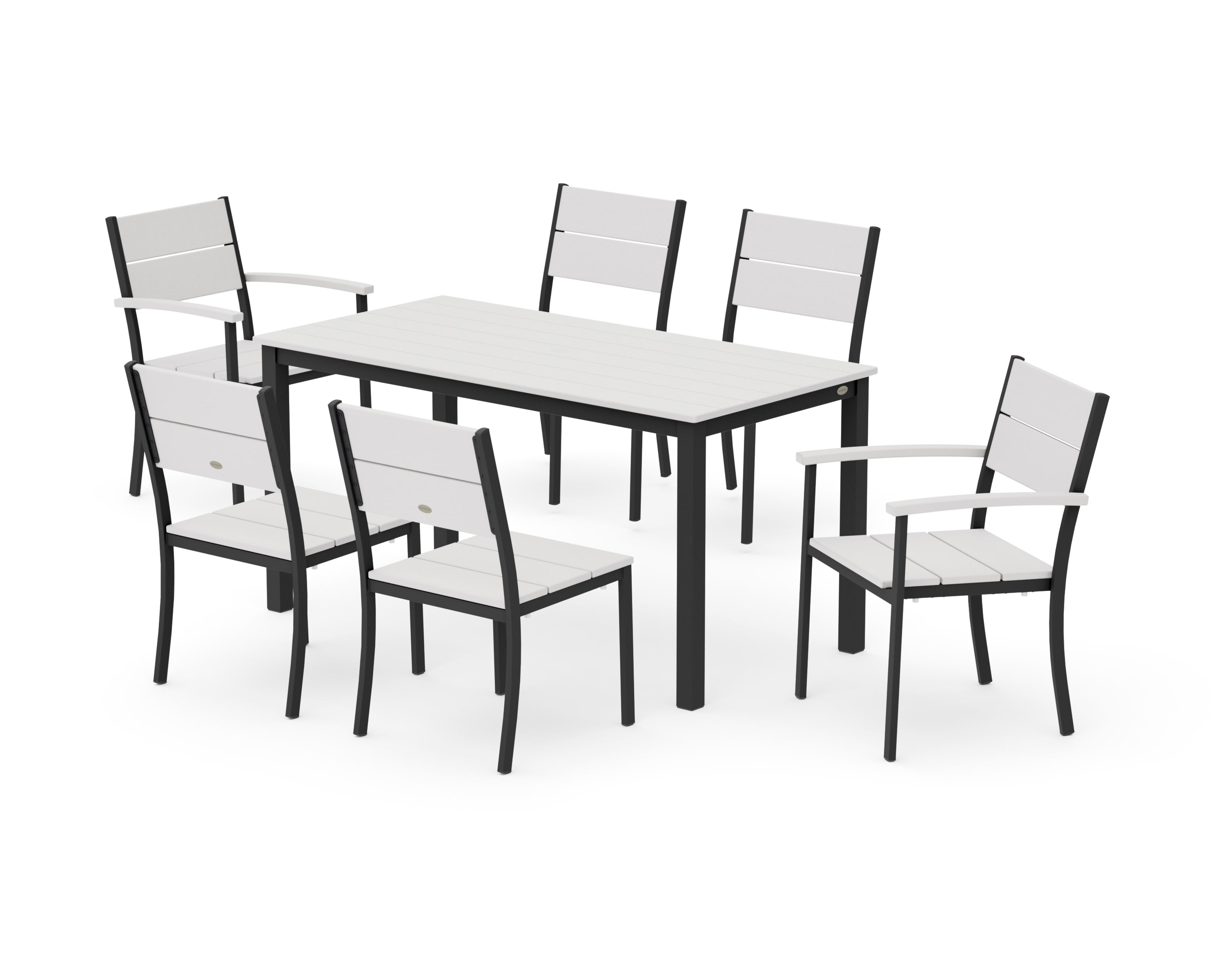 Main Street 7-Piece Dining Set in Black / Vintage White