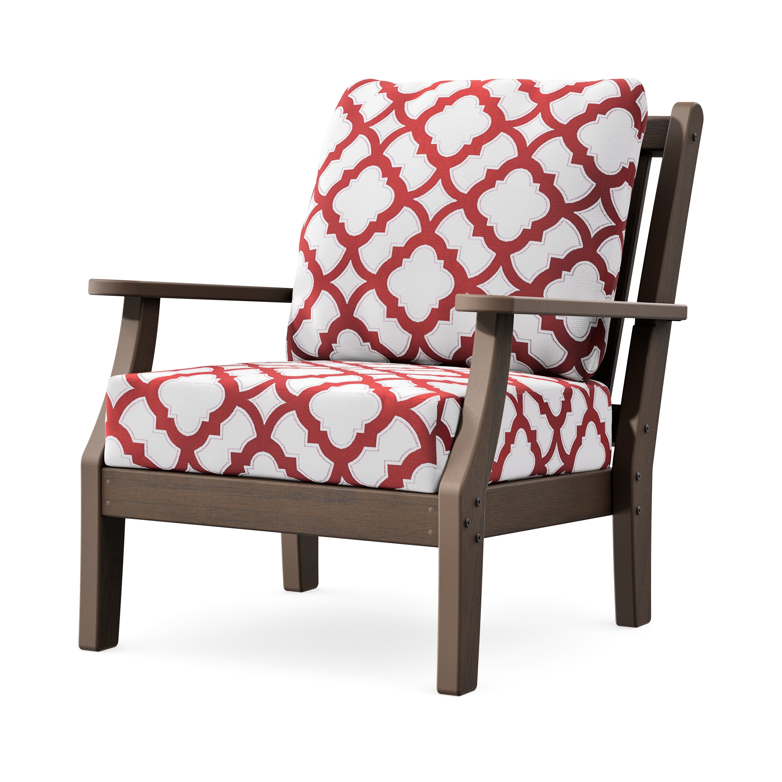 Wovendale Deep Seating Chair in Kona / Trellis Crimson