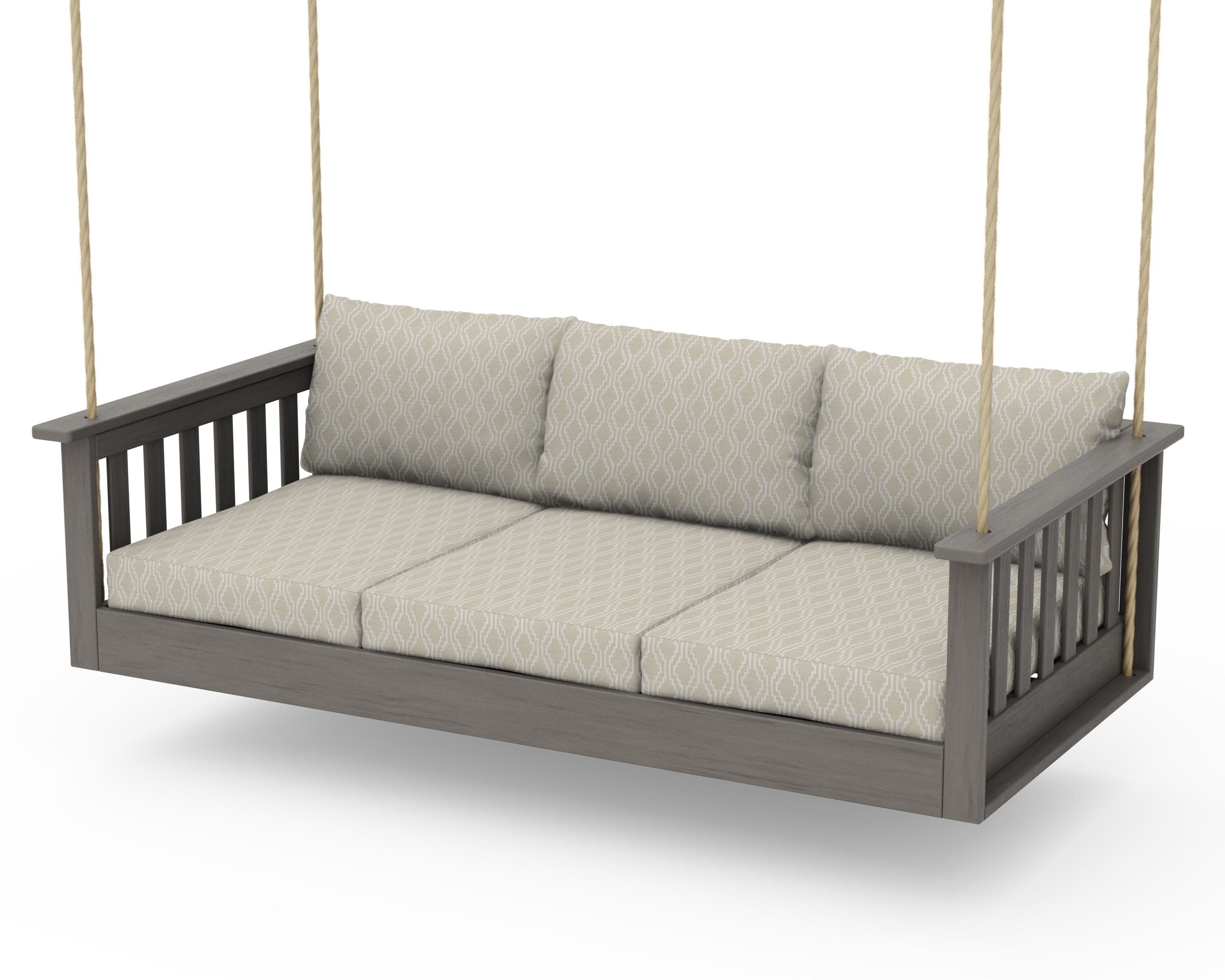 Vineyard Daybed Swing in Driftwood / Solve Linen