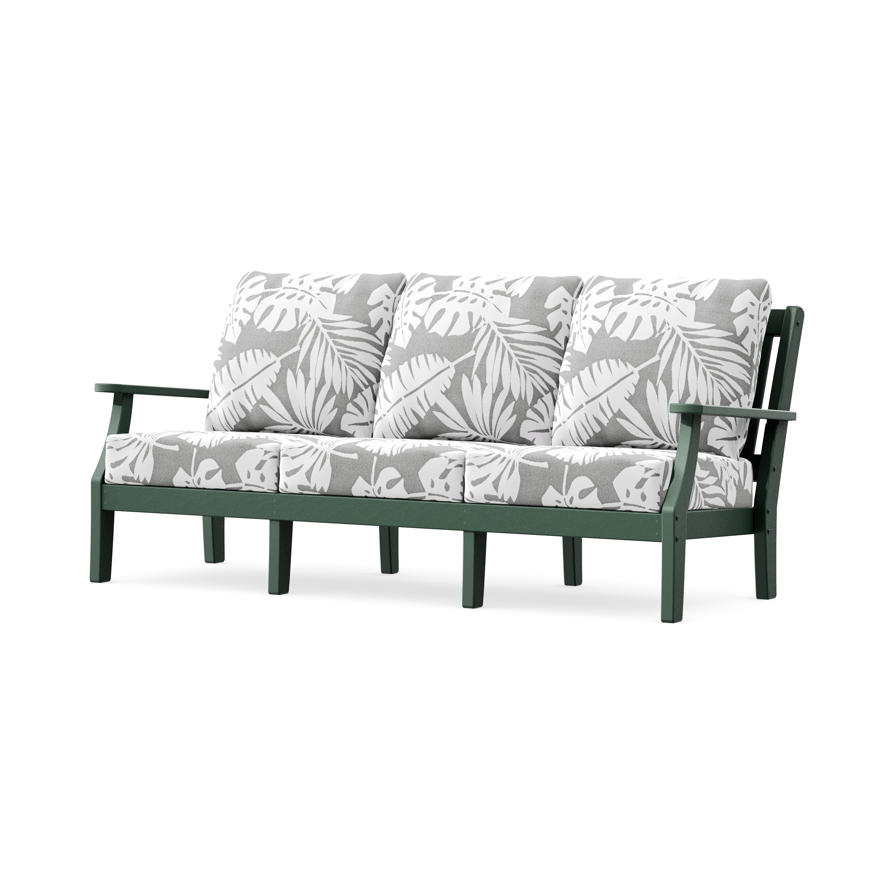 Chinoiserie Deep Seating Sofa in Green / Leaf Grey Mist